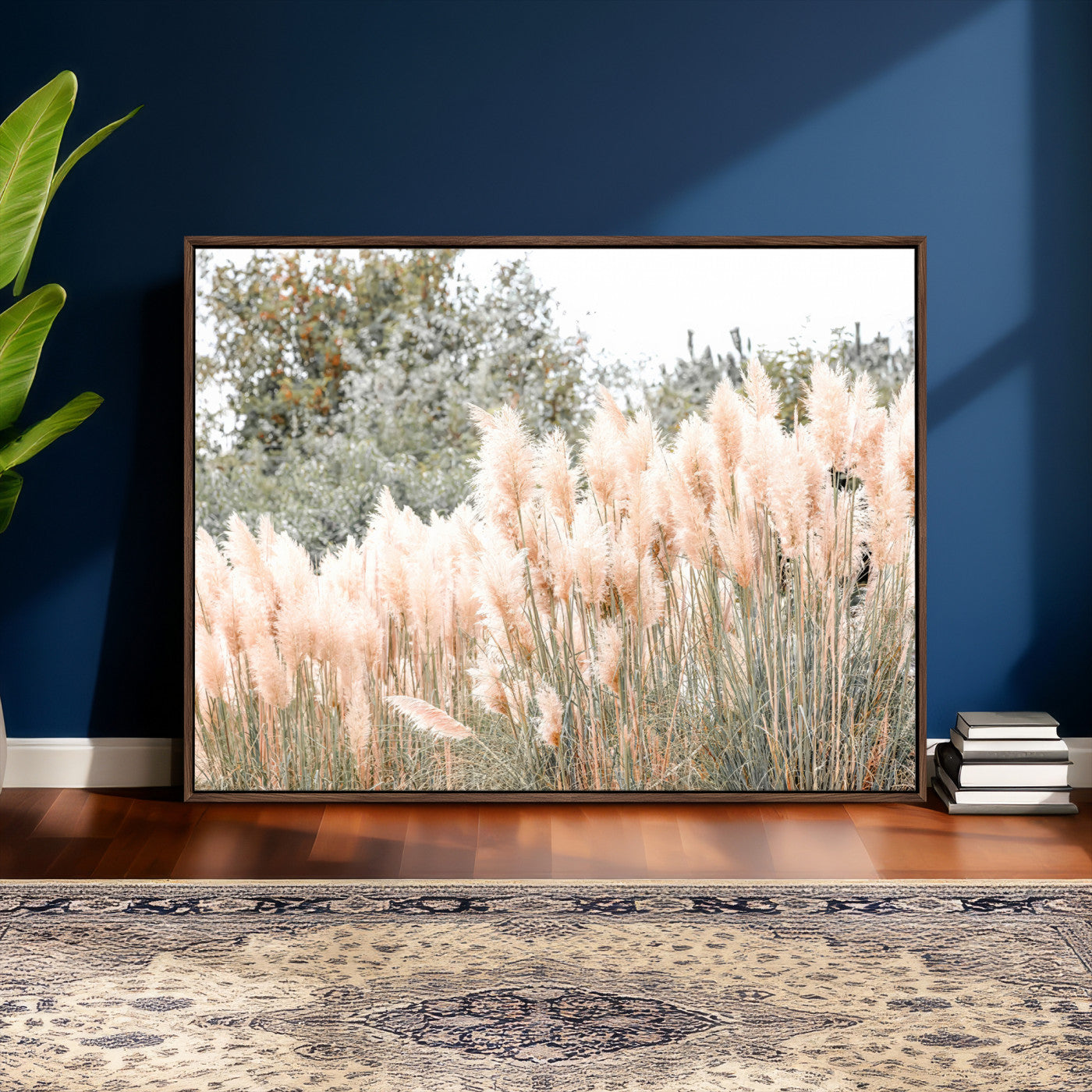 21826392-MGV-CV-36X24 - Pampas Grass Wall Art – Soft Blush Hues and Natural Texture Canvas Print, Serene Outdoors & Botanical Charm for Living Room or Nature Decor