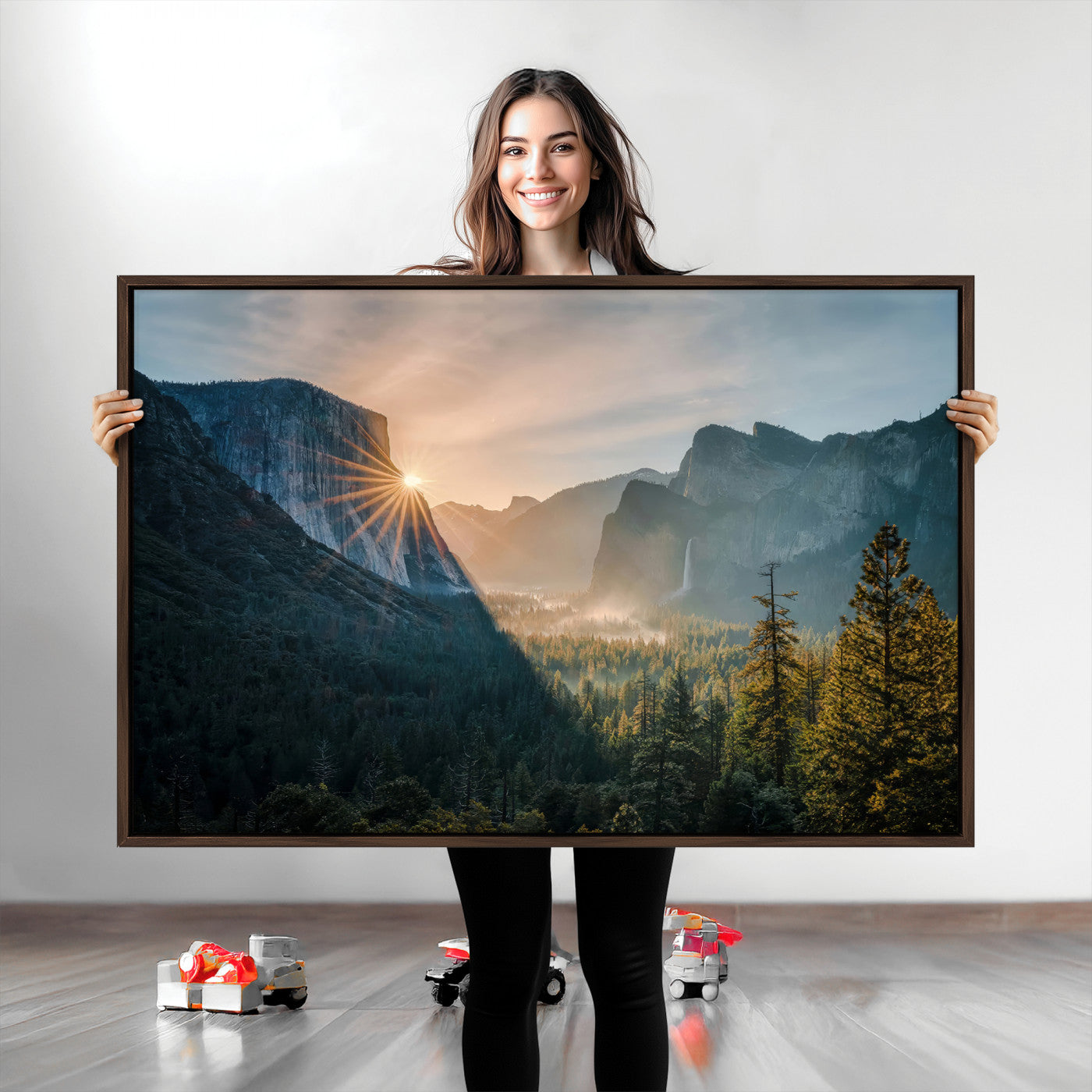 51605481-MGV-CV-36X24-Yosemite Valley Wall Art Canvas Print – Framed Mountain Landscape National Park Scenic Nature Artwork for Home Office