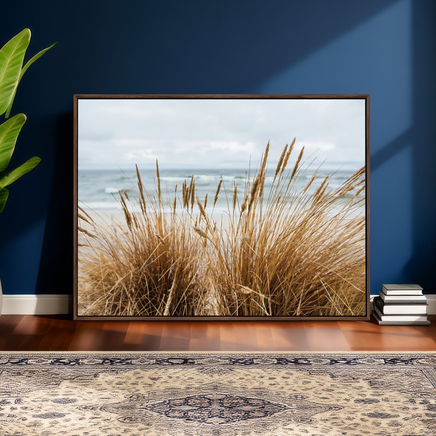 14270839-MGV-CV-36X24 - Beach Grass Wall Art – Canvas Print of Serene Coastal Shore, Peaceful Ocean Vibes, Nature Decor for Guest Room, Office or Living Room