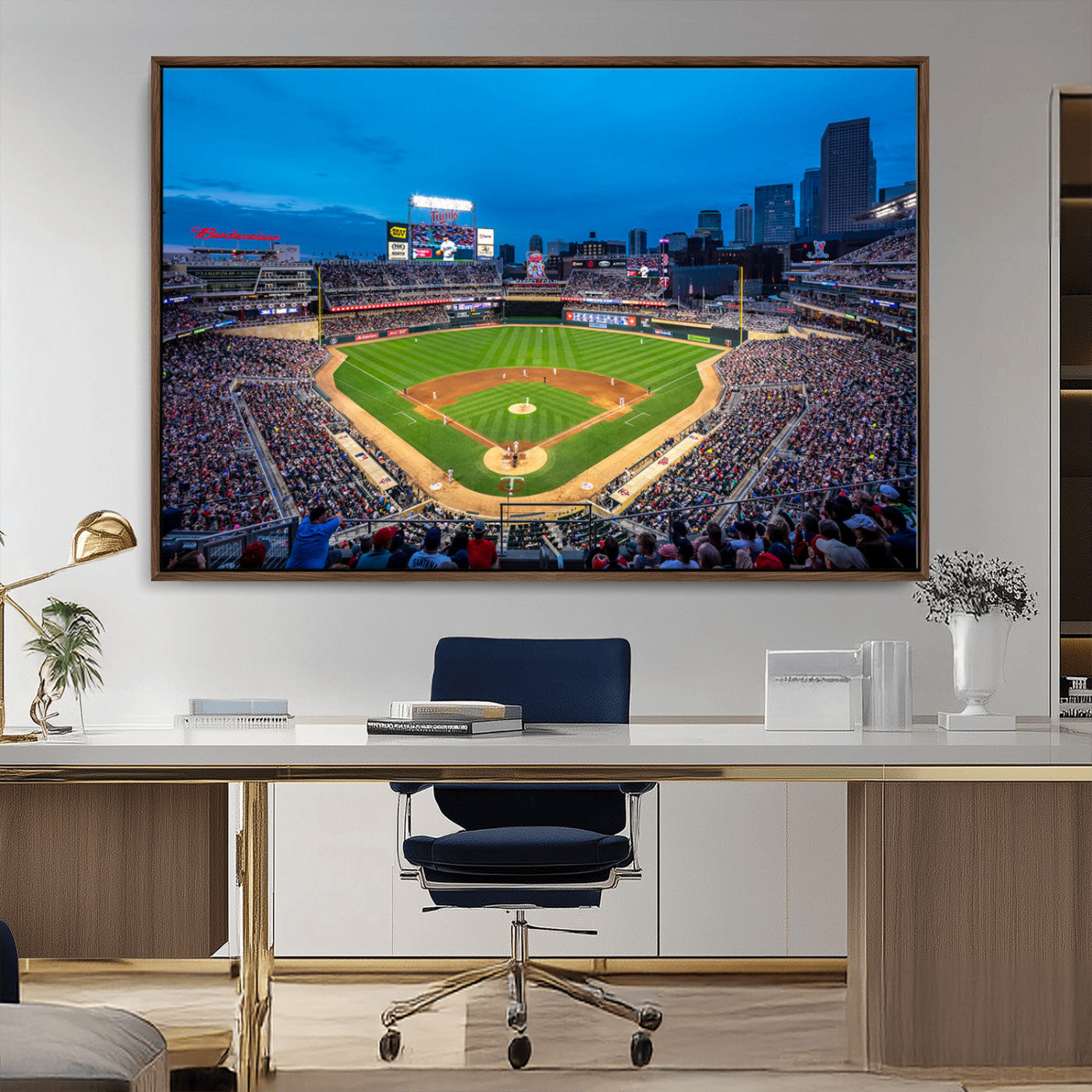 -Target Field Stadium Wall Art Canvas Print – Minnesota Twins Baseball Team Iconic Ballpark Scene for home, office