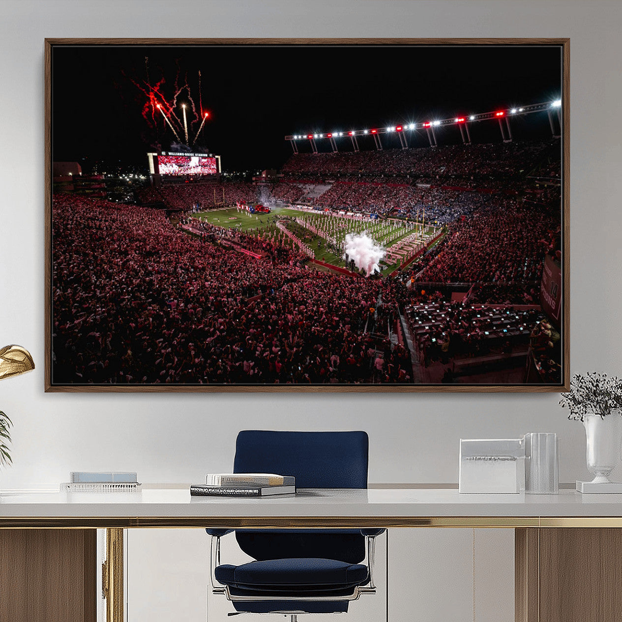 60690191-MGV-FC-36X24 - William Brice Stadium Wall Art Print – Baseball Game Room Artwork Print for Basement Dorm, Home, Office