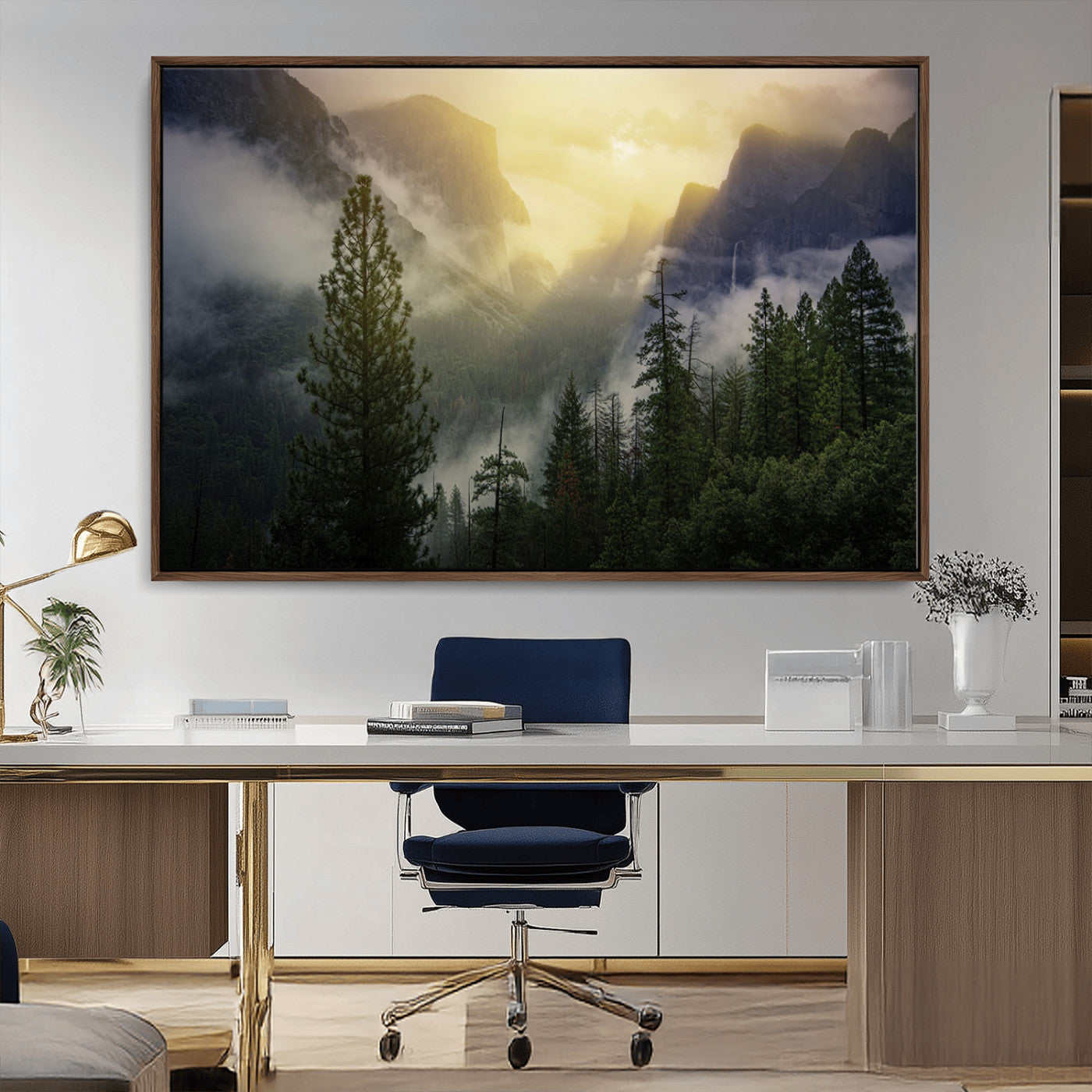 -Misty Forest Sunrise Mountain Valley Pine Trees Foggy Landscape Nature Scenic Outdoors Calm Tranquil