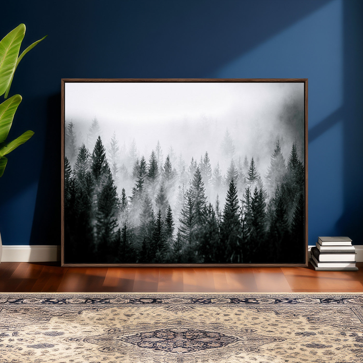 87750525-MGV-CV-36X24 - Foggy Forest Wall Art Canvas Print – Mountain Woodland Landscape Photography for Minimal Nature Home Decor