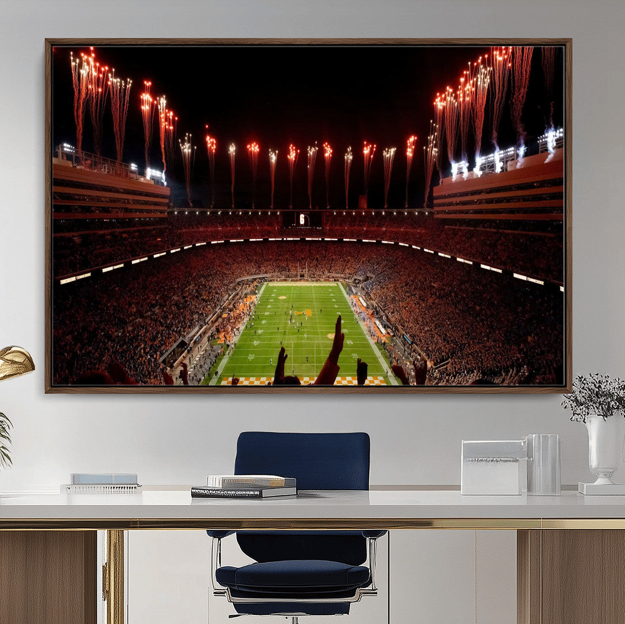 73358115-MGV-FC-36X24 - Tennessee Neyland Stadium Wall Art, Sports Arena Canvas Print, Panoramic Stadium Canvas Artwork for Home, Office