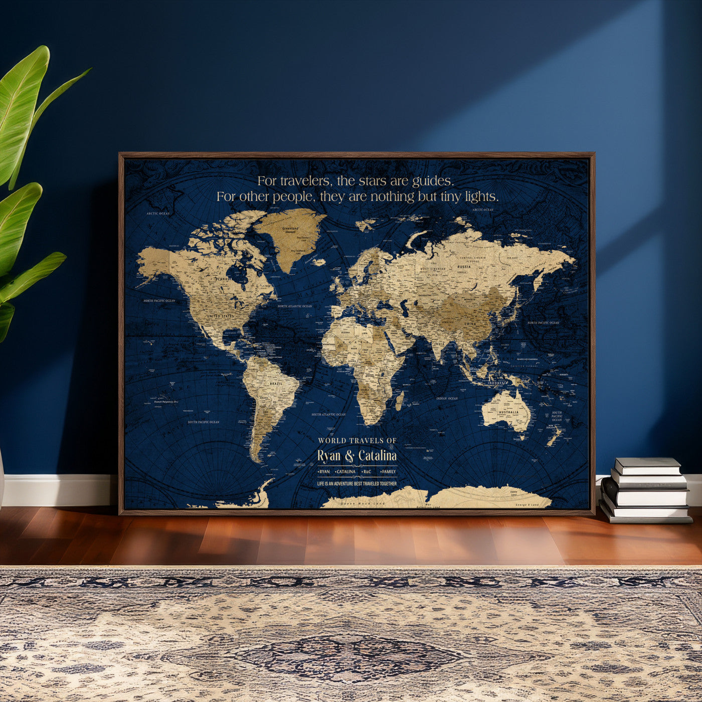 12665245-MGV-FC-36X24 - Personalized Push Pin World Map Wall Art Canvas Print with Pins – Customize Travel Tracker Map for Home and Office Décor
