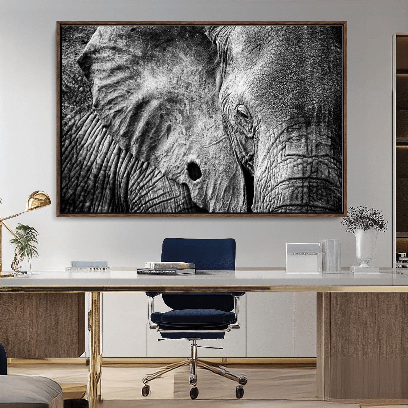 -Wild Old Elephant Wall Art Canvas Print