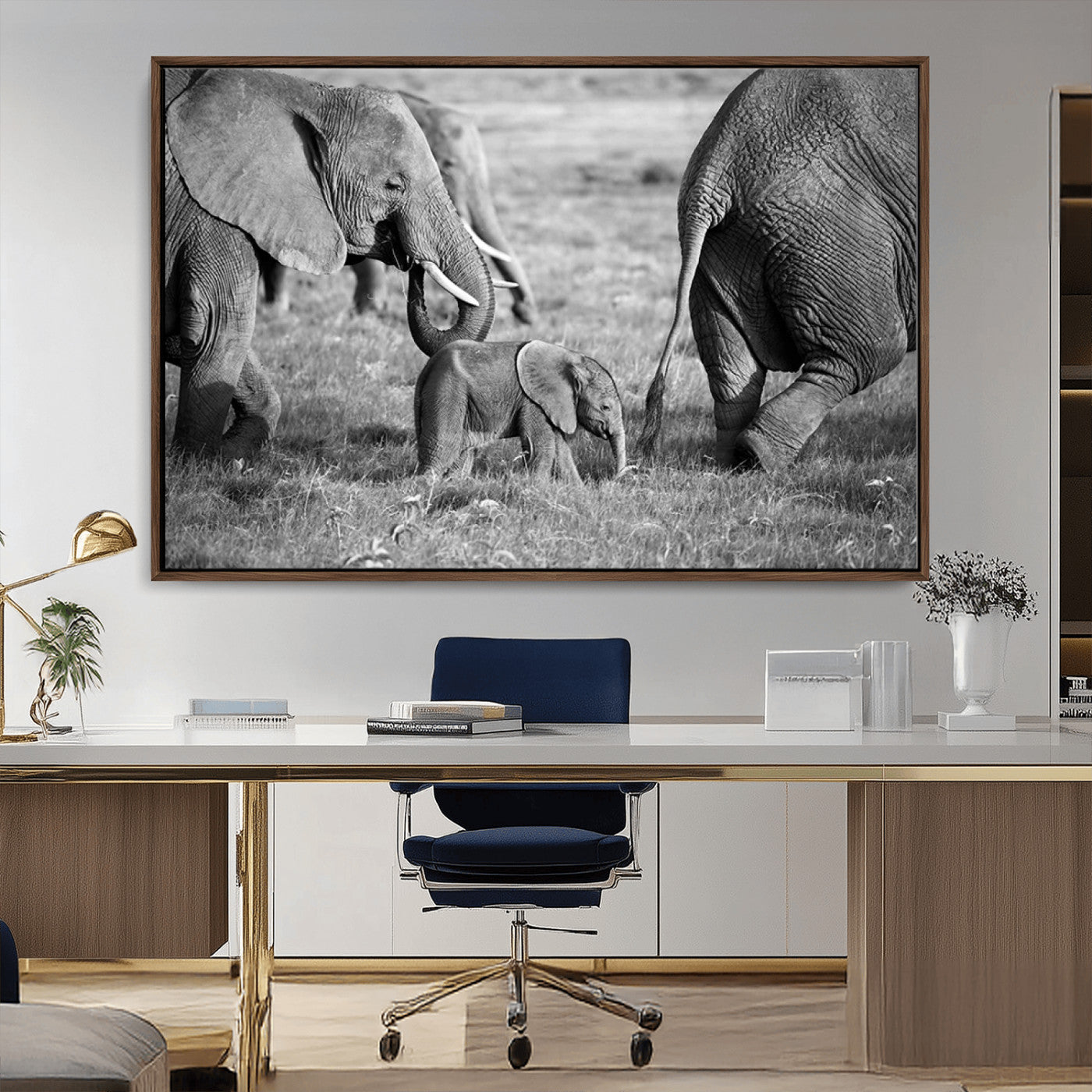 95787-MGV-FC-36X24_Walnut-Wild Elephant Wall Art Canvas Print
