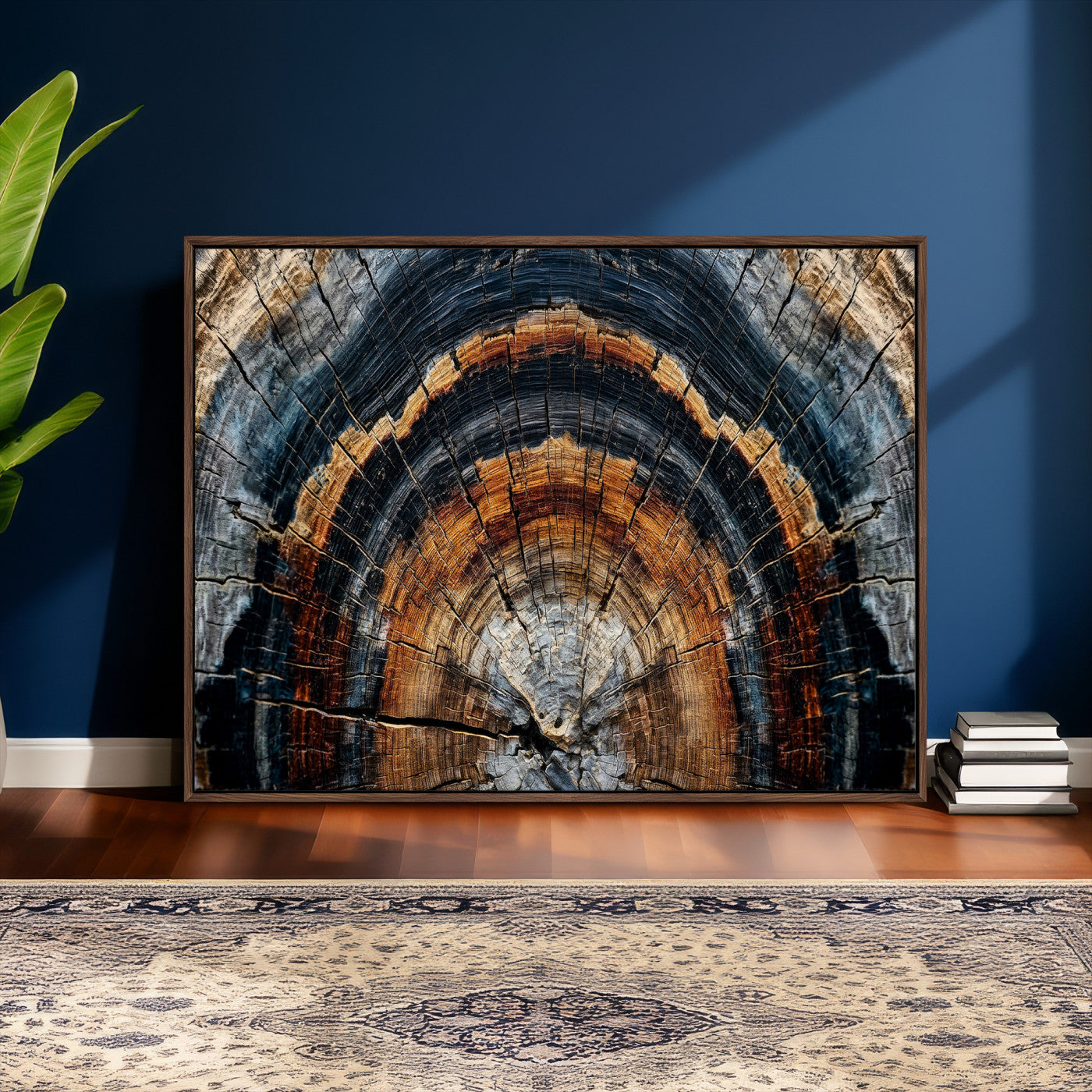 92693966A-MGV-CV-36X24 - Abstract Wood Grain Canvas Print, Tree Ring Pattern Wall Art, Framed Canvas Ready to Hang