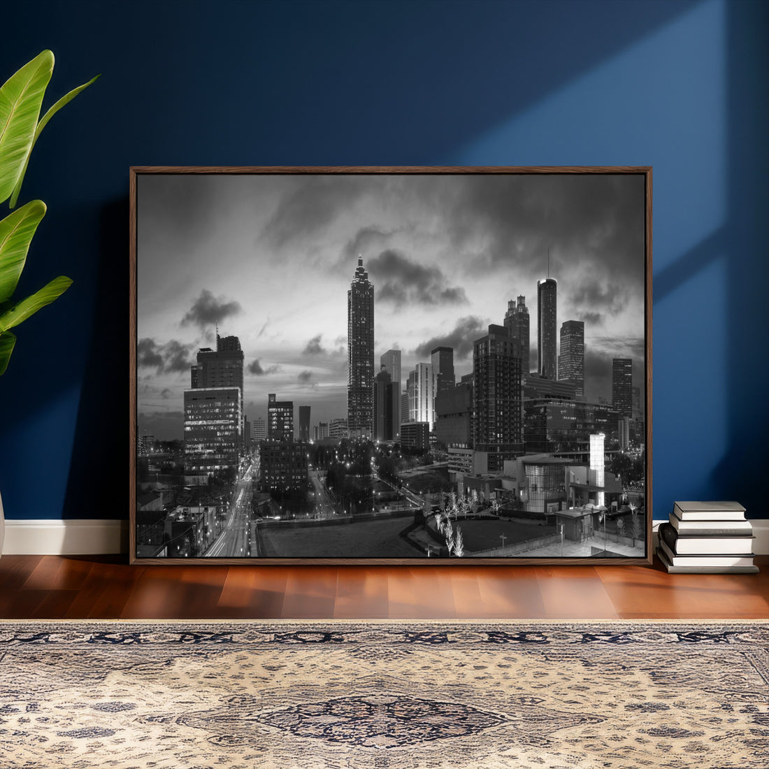 Atlanta Skyline Wall Art Canvas Print, Atlanta Downtown Night Cityscape