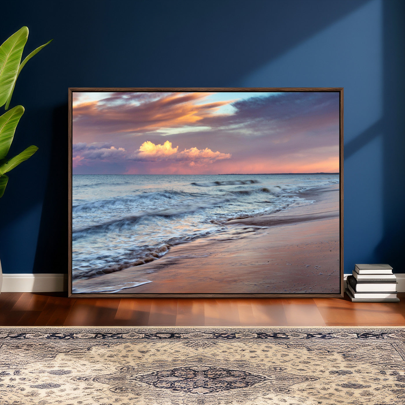 67765254-MGV-CV-36X24 - Ocean Sunset Wall Art Canvas Print – Coastal Beach Photography Artwork Print for Living Room, Bedroom, and Relaxing Home Decor