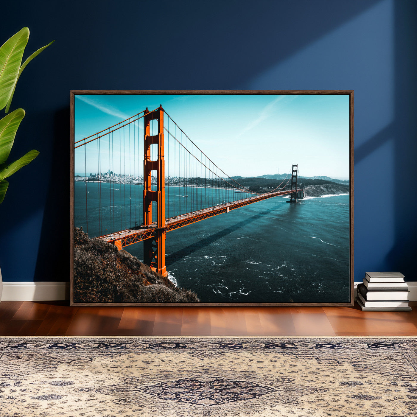 73996404-MGV-CV-36X24 - Golden Gate Bridge Wall Art Canvas Print – San Francisco Landmark Photography Artwork Print for Living Room, Office, and Modern Decor