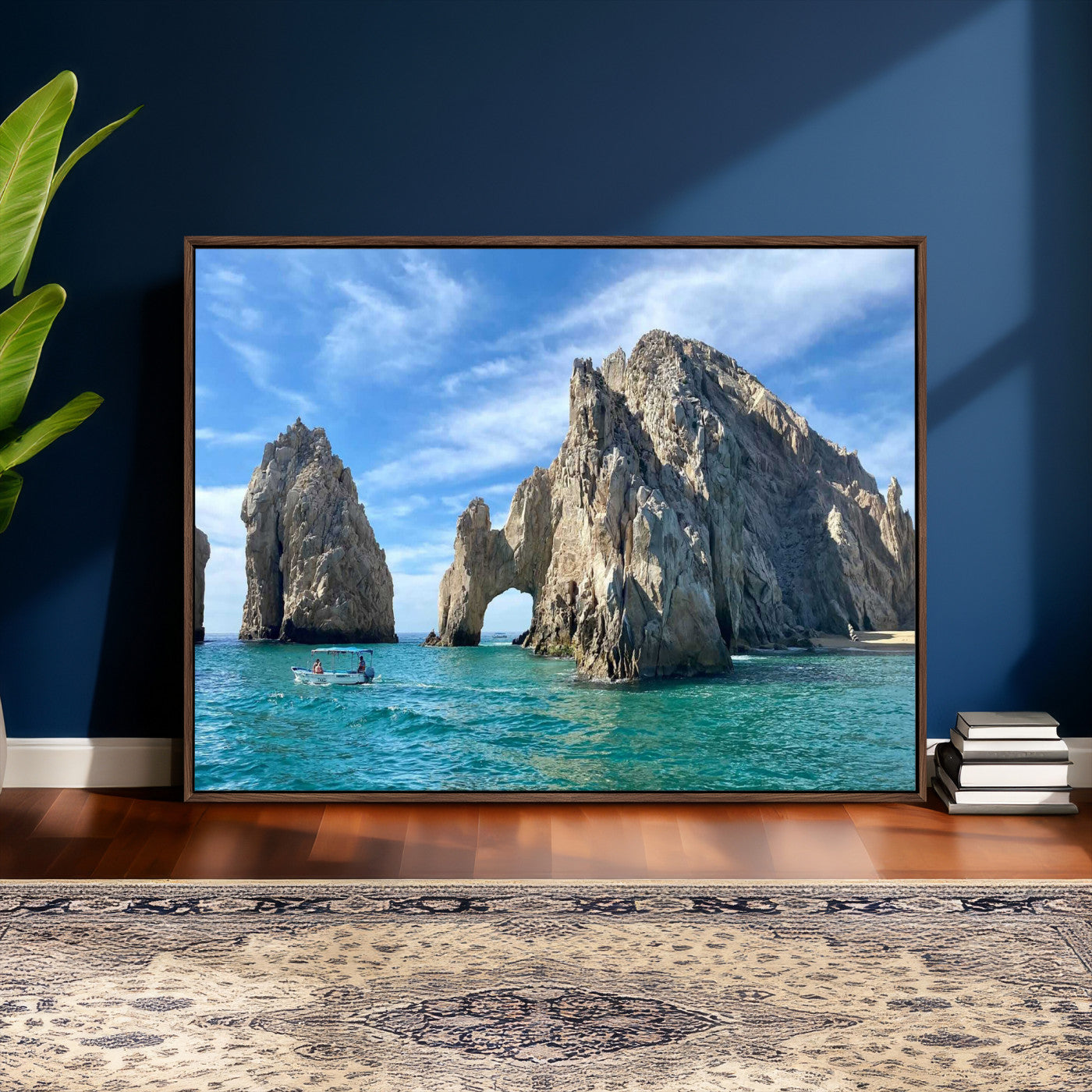 20946478-MGV-CV-36X24 - El Arco Cabo San Lucas Ocean Arch Wall Art Canvas Print, Baja California Rock Arch Seascape Canvas Print, Mexico Coastal Landmark Scenic Art Printing