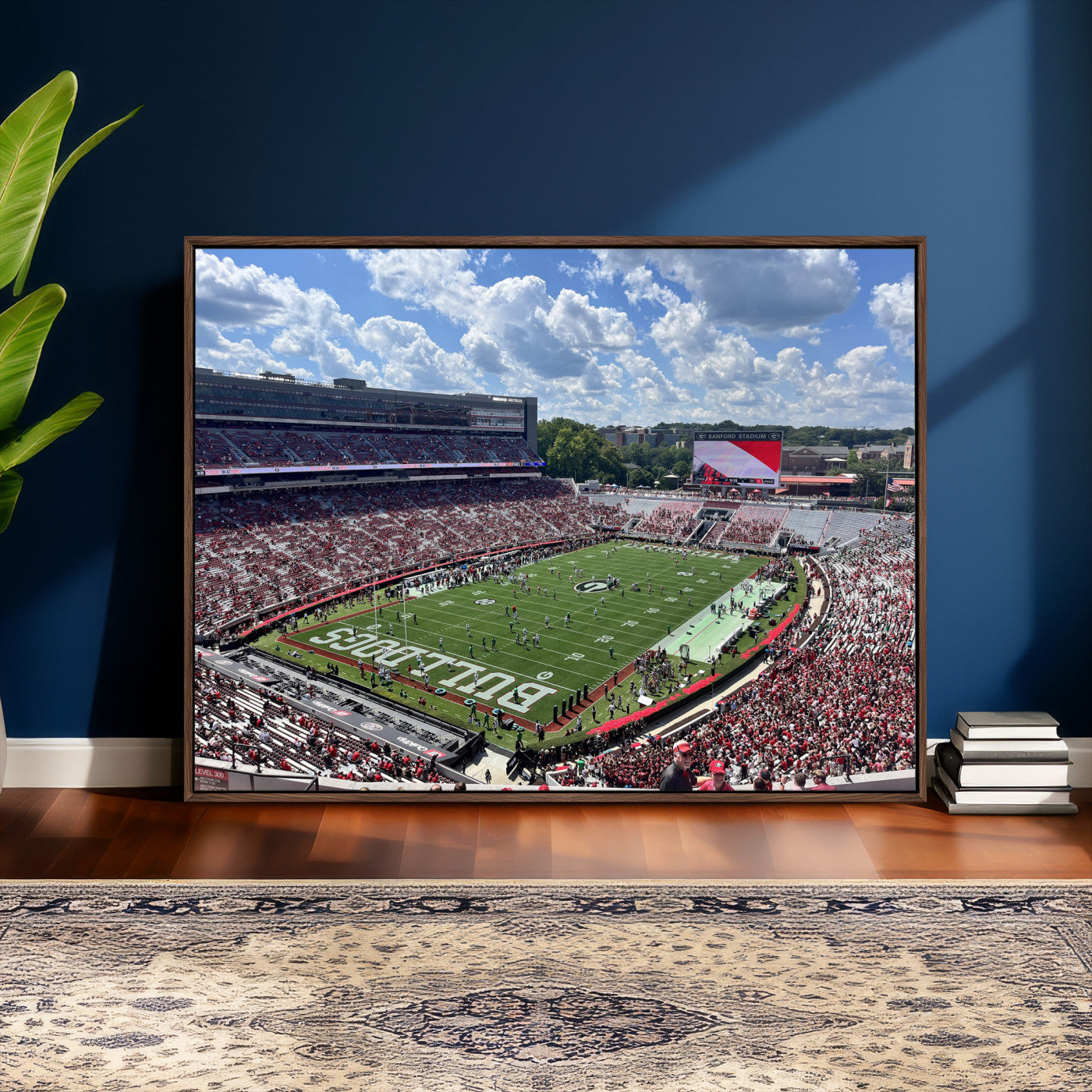 10665453-MGV-CV-36X24 - Georgia Bulldogs Stadium Wall Art Canvas Print, Sanford Stadium Football Field Panorama, College Football Game Day Wall Decor