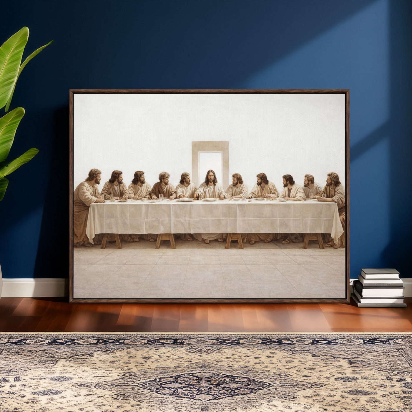 76380069-MGV-CV-36X24 - The Last Supper Wall Art Canvas Print, Jesus Christ Biblical Scene Canvas Print, Christian Religious Artwork for Church Living Room Decor