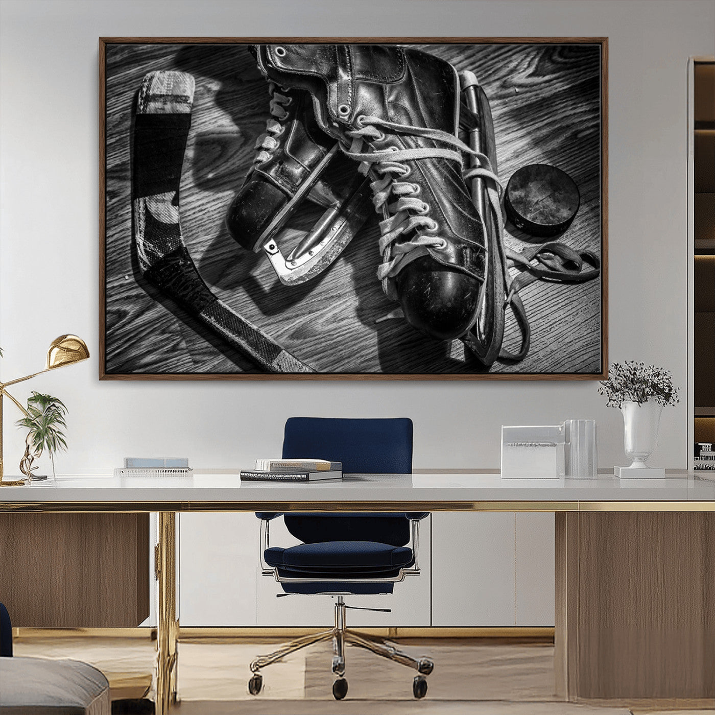 20553-MGV-CV-36X24-Old Pair of Mens Skates Wall Art Canvas, Men Skates Wall Art Print