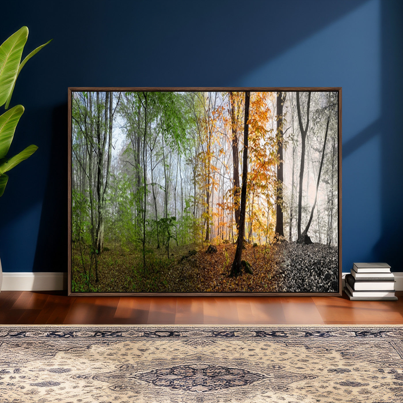 95317-MGV-CV-36X24 - Four Seasons Wall Art Forest Canvas Print – Triptych Seasonal Nature Print – Landscape Decor for Living Room