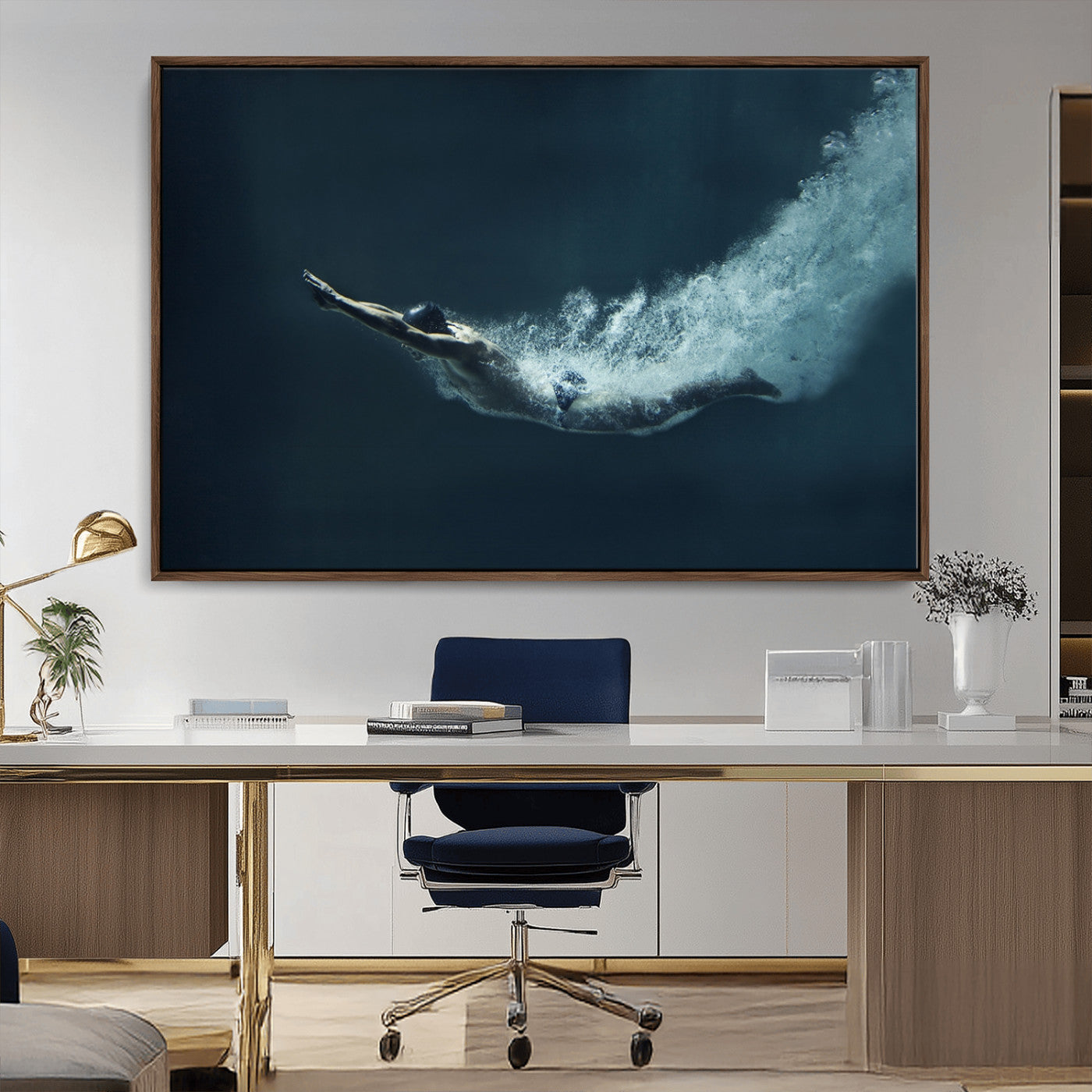 48463-MGV-FC-36X24_Walnut-Swimmer Wall Art Canvas Print