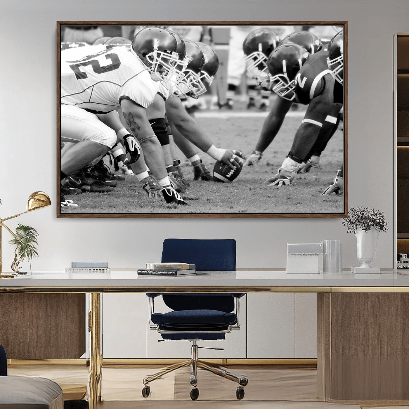 97432-MGV-FC-36X24_Walnut-American Football Player Wall Art Canvas Print