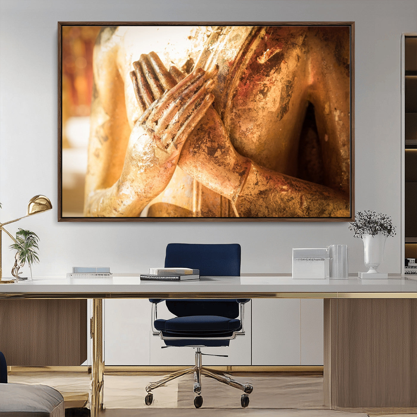-Buddha Statue Hands Wall Art Canvas Print