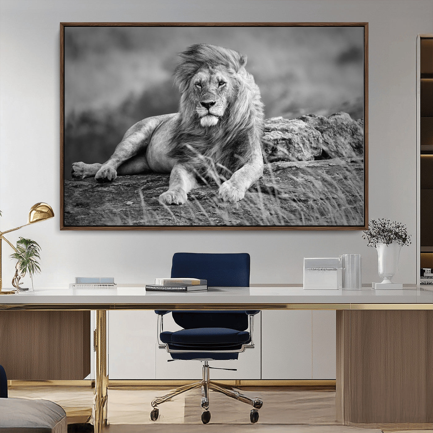 -King of Forest Lion Wall Art Canvas Print