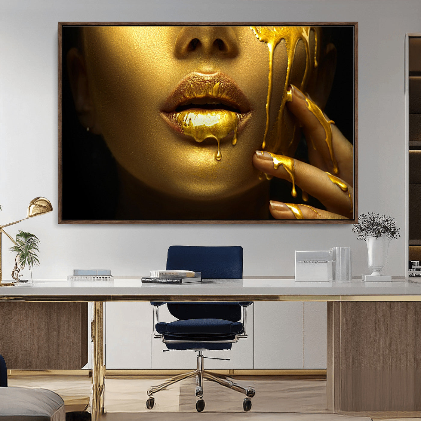 24252-MGV-FC-36X24_Walnut-Gold and Women Wall Art Canvas Print