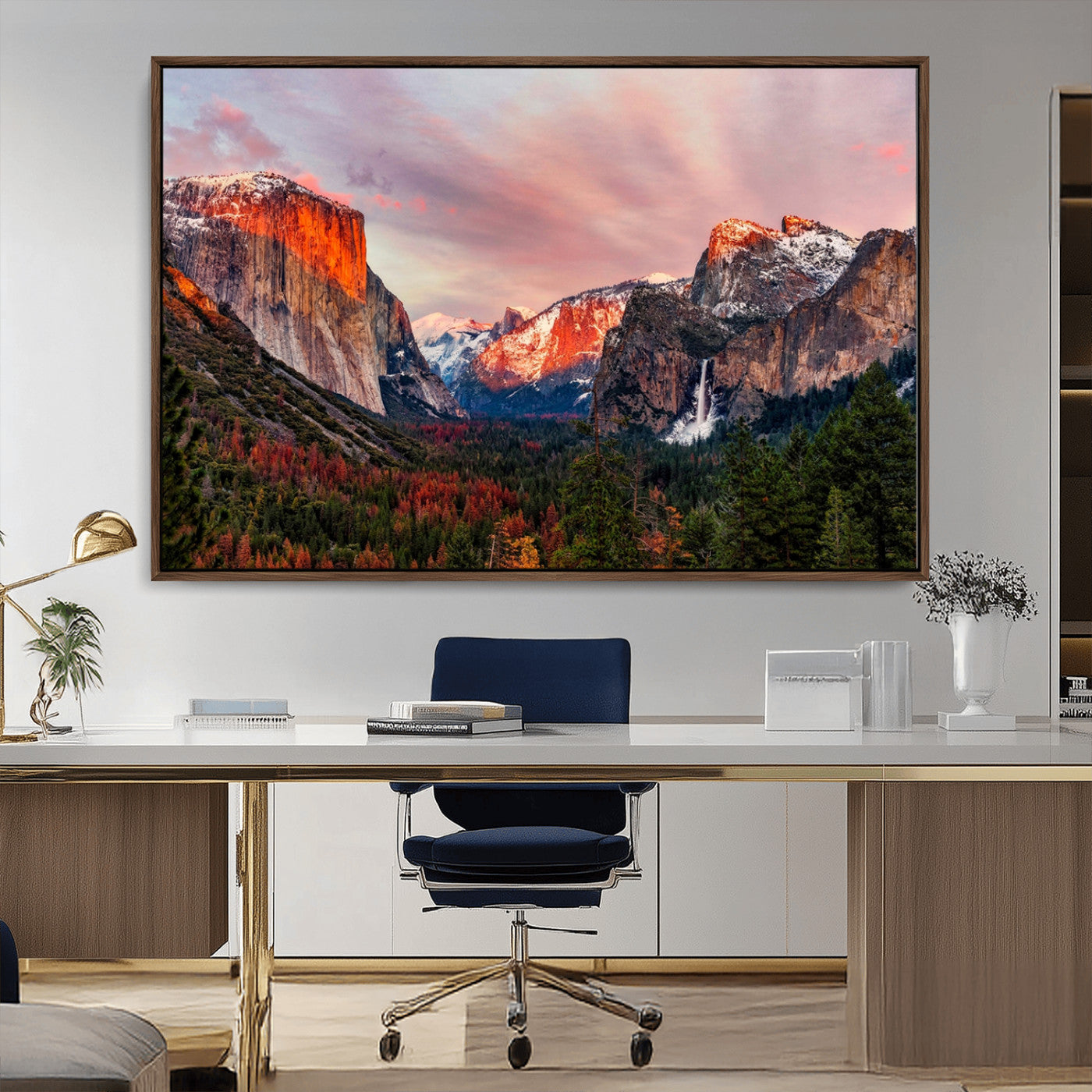 92086-MGV-FC-36X24_Walnut-Yosemite Half Dome Wall Art Canvas Print El Capitan