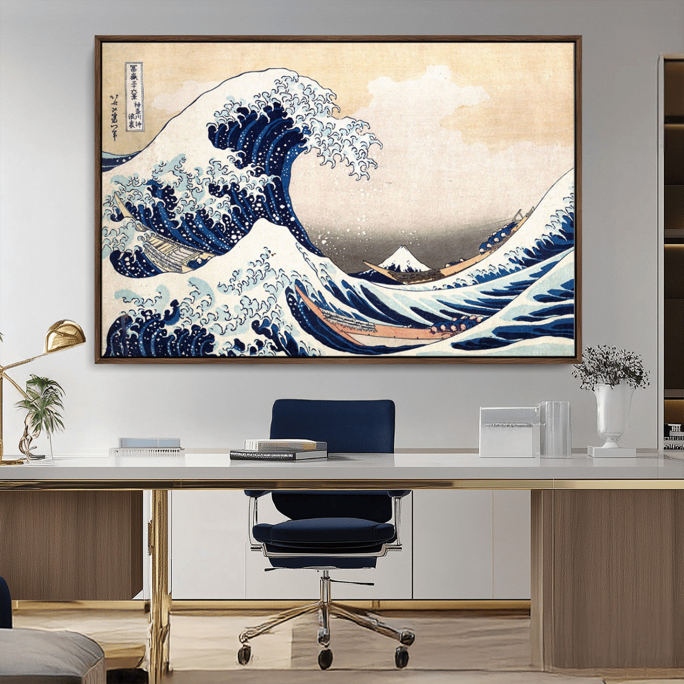 35635-MGV-CV-36X24-Wall Art Kanagawa Canvas Artwork Abstract Print