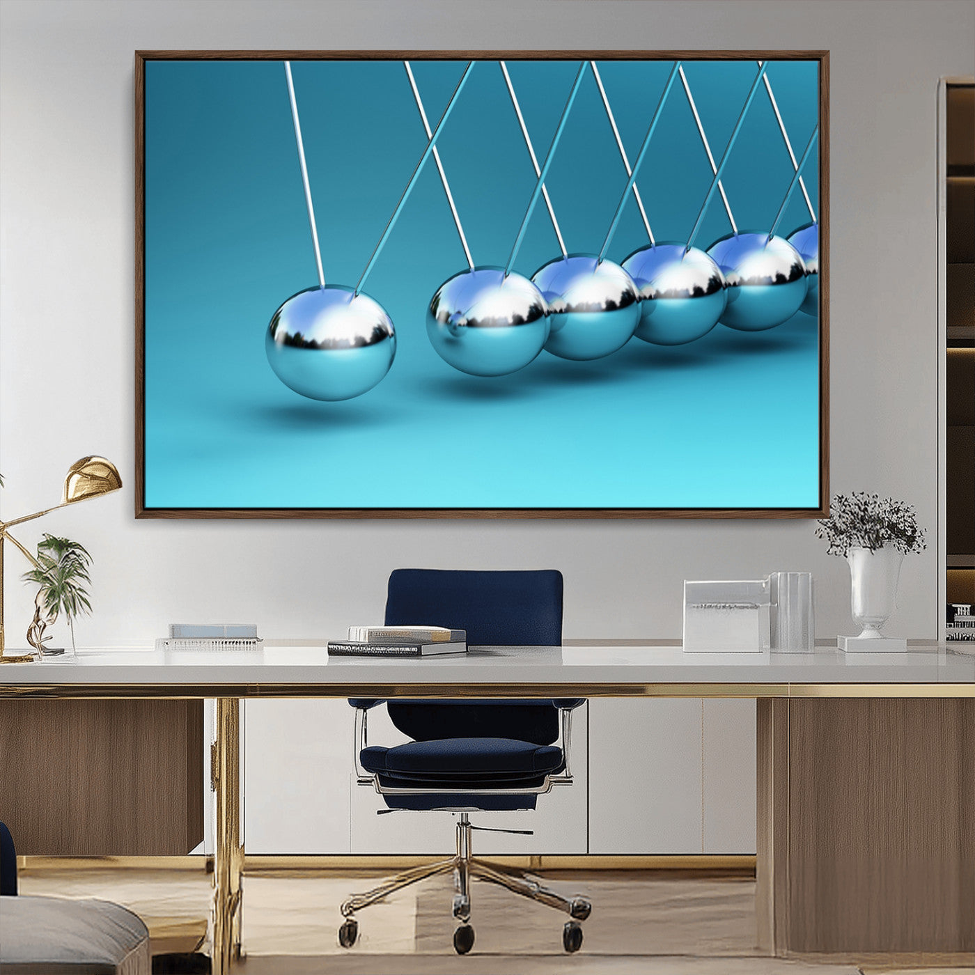 -Wall Art Newton's Cradle Canvas Print, Framed Newton Cradle Canvas Print