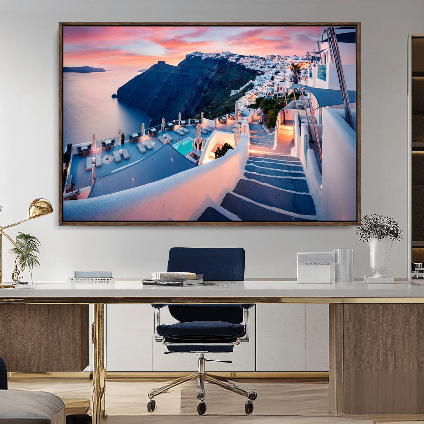 -Santorini Island Wall Art Canvas Print