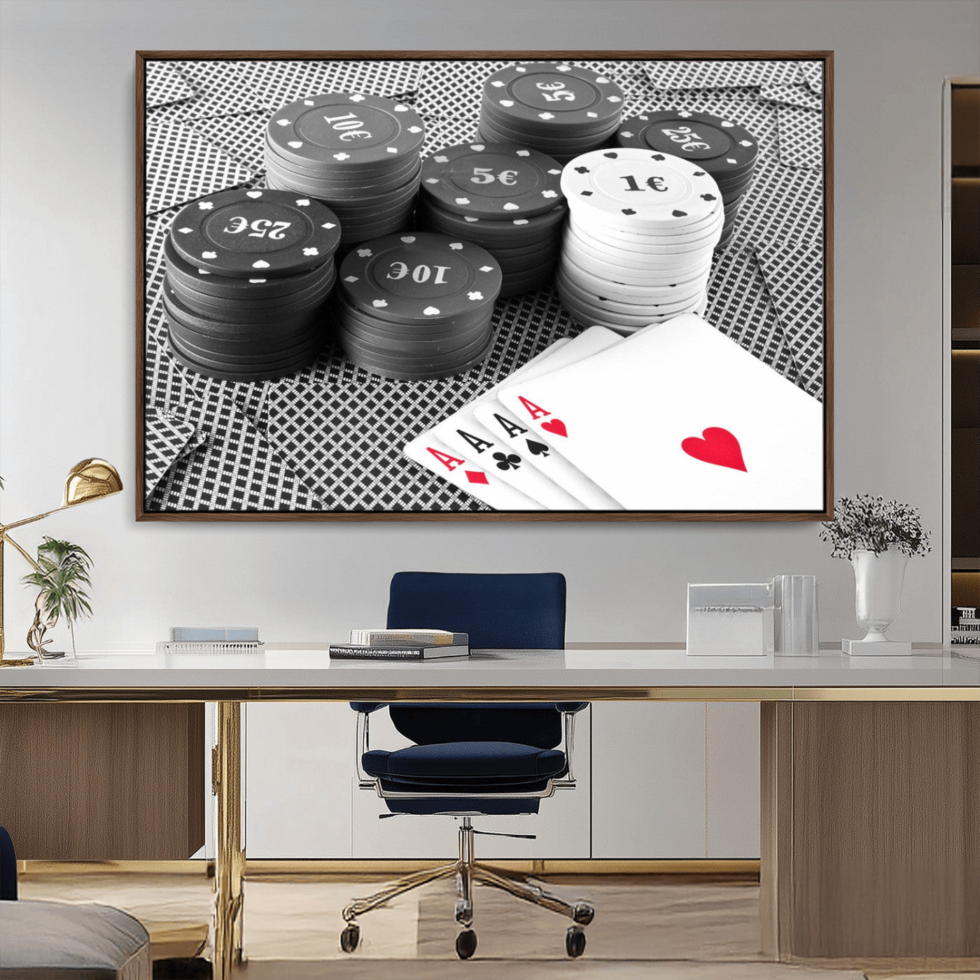 -Poker Game Cards Wall Art Canvas, Multi Panel Wall Art Canvas Print