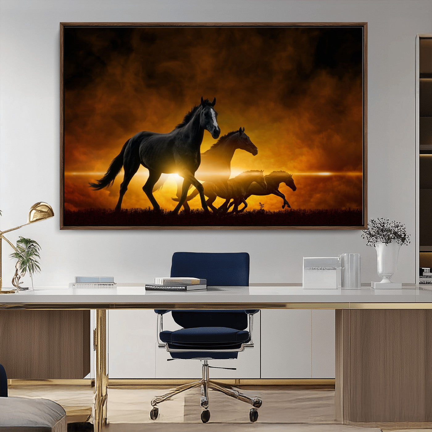 -Horse Wall Art Canvas Print, Multi Panel Animal Canvas Print