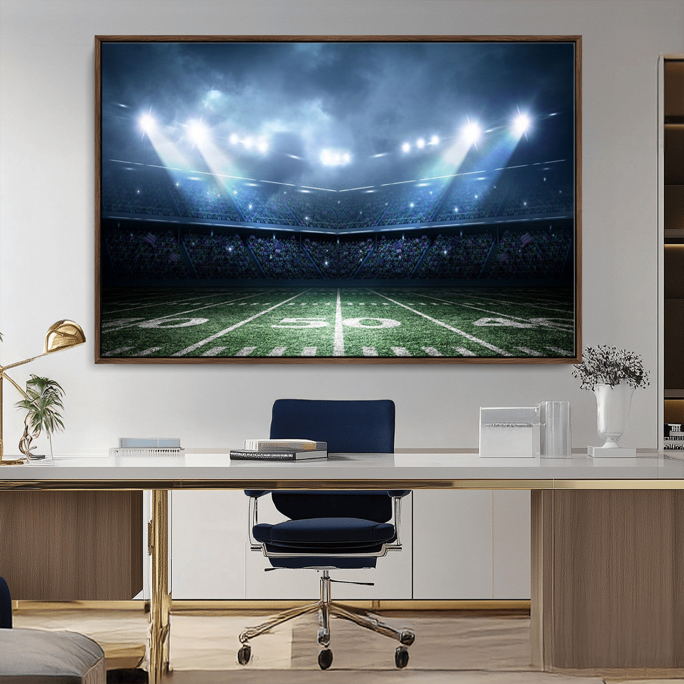 74741-MGV-CV-36X24-American Football Stadium Wall Art Canvas, American Football Stadium Canvas Print