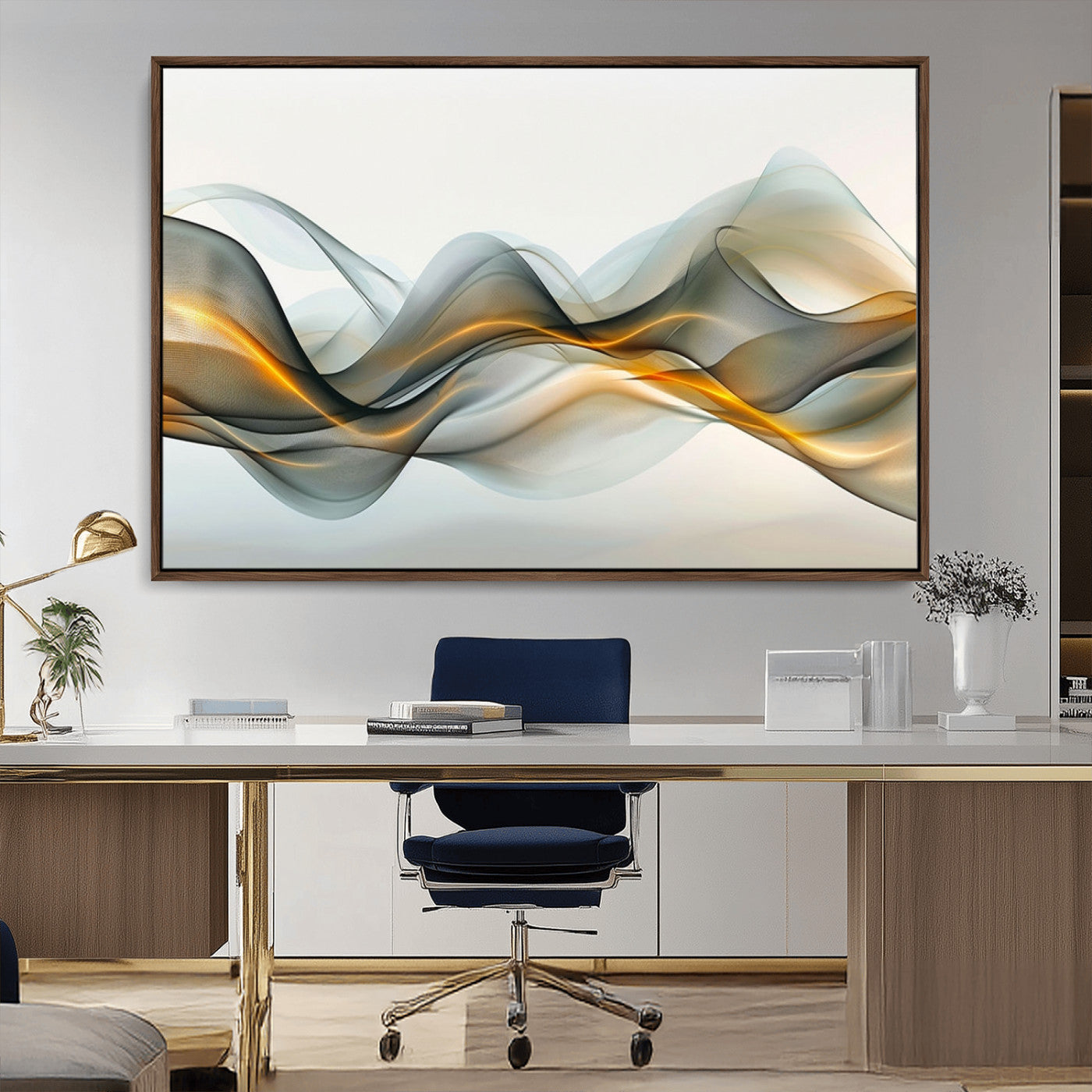 ES1001-MGV-CV-36X24-Abstract Wave Canvas Wall Art – Fluid Contemporary Elegance in Motion – Ready to Hang