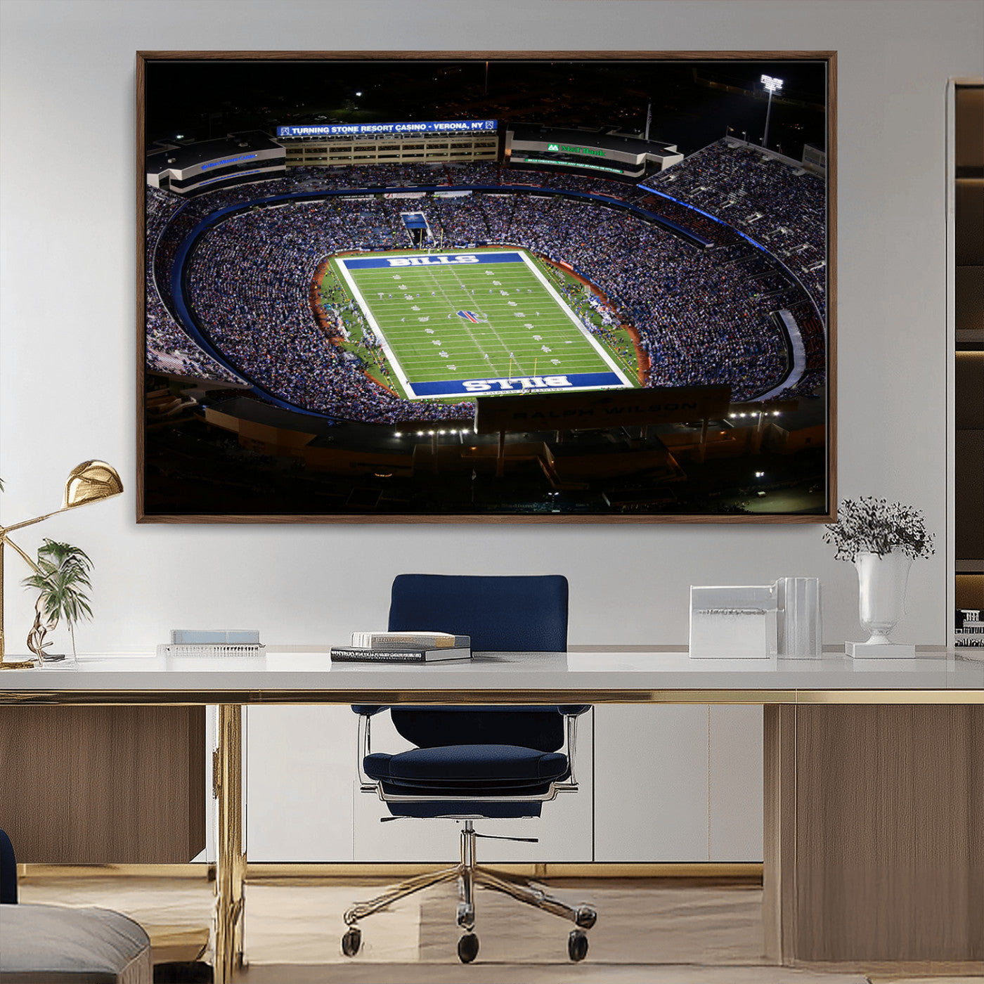 19030-MGV-CV-36X24-Buffalo Bills NFL Football Team Print - Highmark Stadium Wall Art Canvas Print