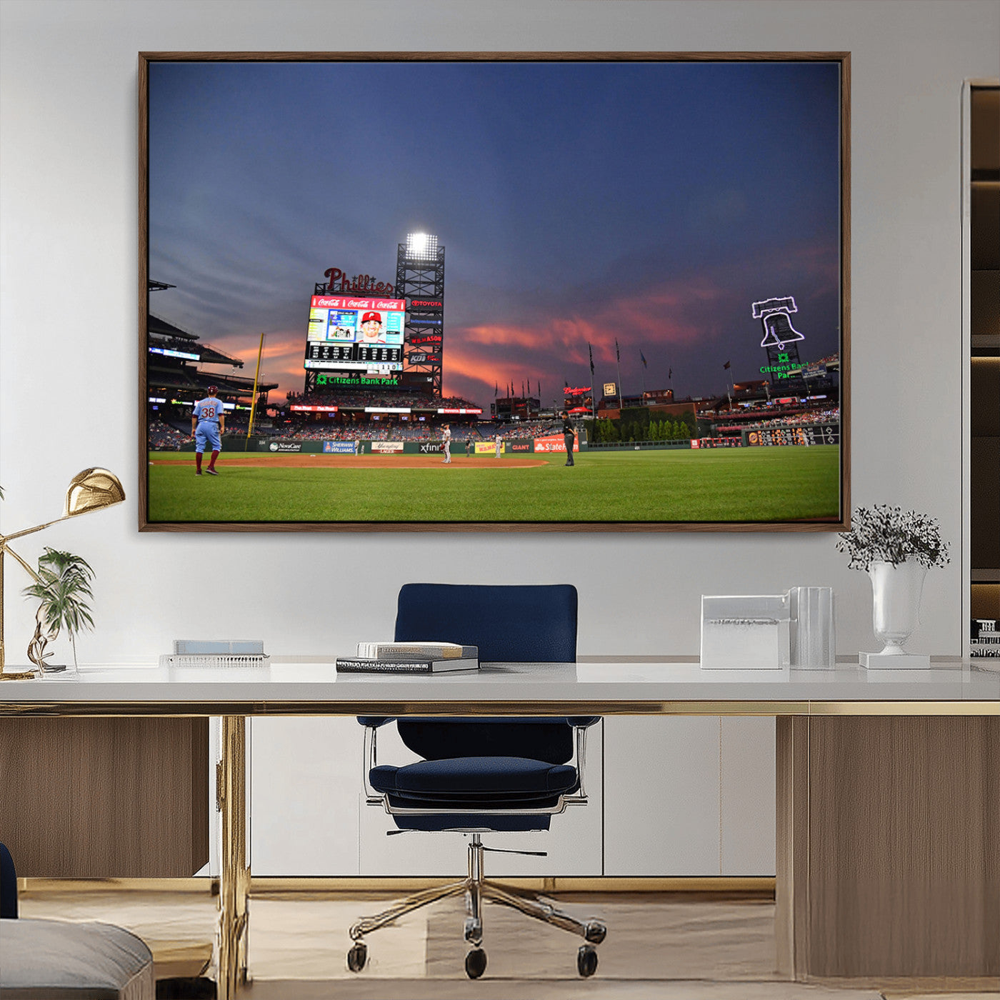 22594-MGV-CV-36X24-Philadelphia Phillies Baseball Print - Philadelphia Citizens Bank Park Stadium Wall Art, Phillies