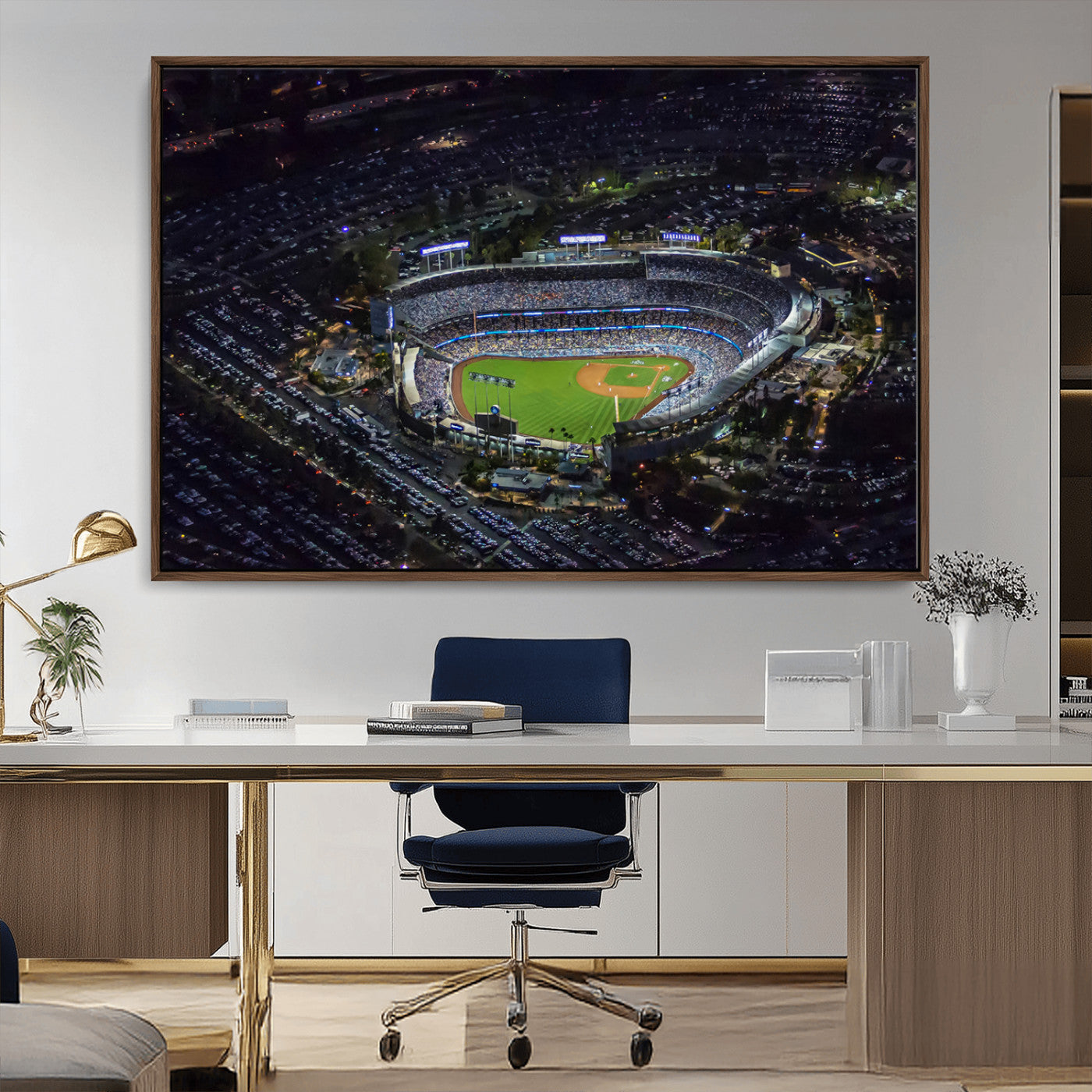 20932-MGV-CV-36X24-Los Angeles Dodgers Dodger Stadium Wall Art Canvas Print - MLB Baseball Stadium