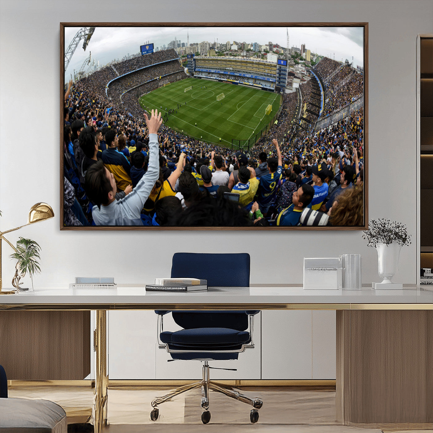 23173-MGV-CV-36X24-Boca Juniors Soccer Team Print - Buenos Aires Bombonera Stadium Wall Art Canvas Print