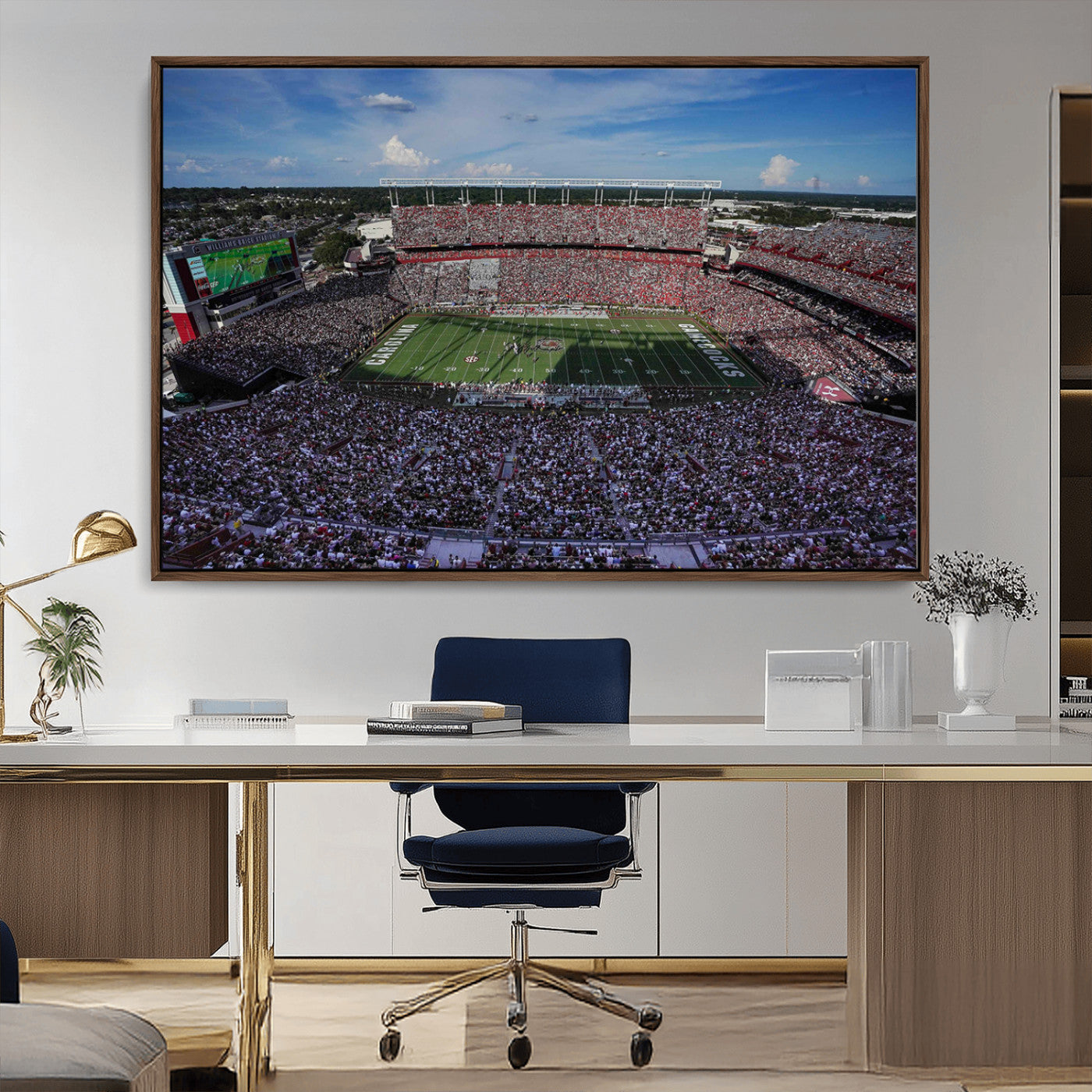 83382-MGV-CV-36X24-South Carolina Gamecocks Football Team Print - Columbia Williams-Brice Stadium Wall Art Canvas Print