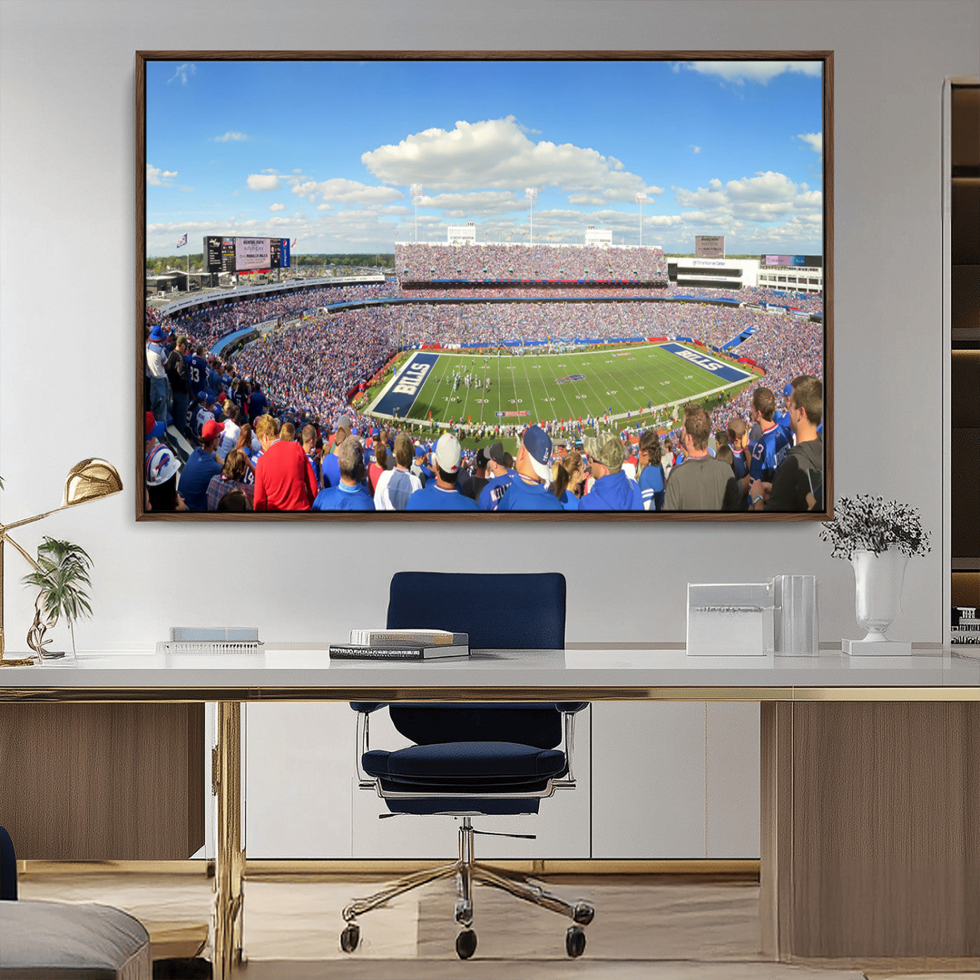35302-MGV-CV-36X24-Buffalo Bills NFL Football Team Print - Buffalo Highmark Stadium Wall Art Canvas Print