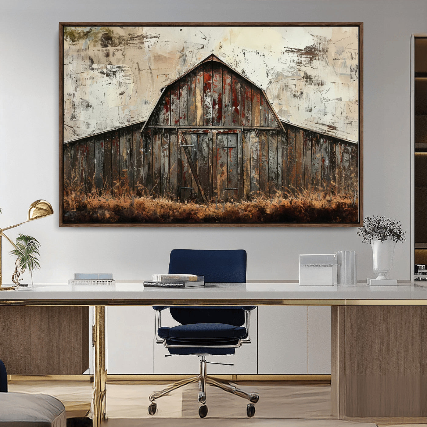 -Rustic Barn Wall Art | Farmhouse Wall Decor Canvas Print | Ready to Hang Barn Decor for Cabin or