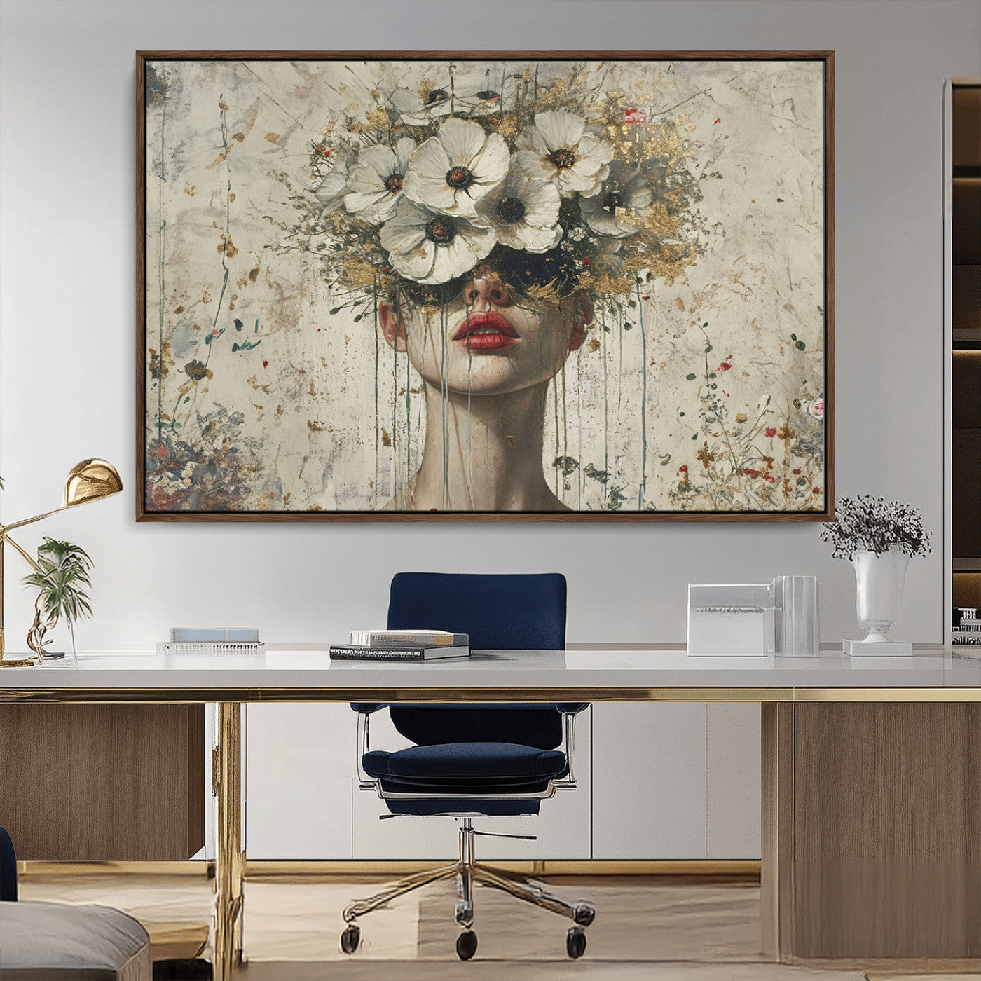 72759-MGV-CV-36X24-Abstract Floral Women Patel Wall Art Canvas Print