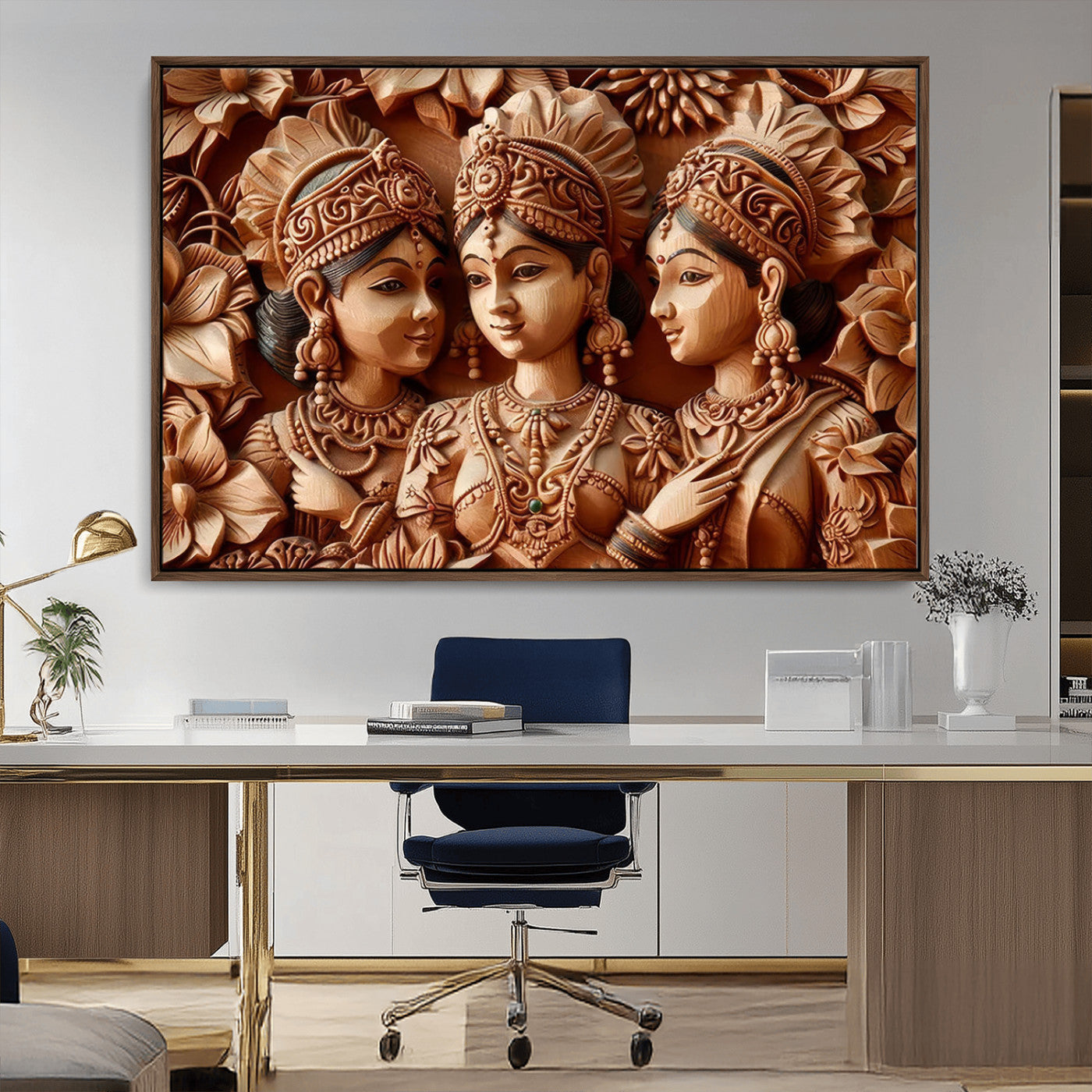 89522-MGV-CV-36X24-Indian Woman Statue Wall Art Canvas Print