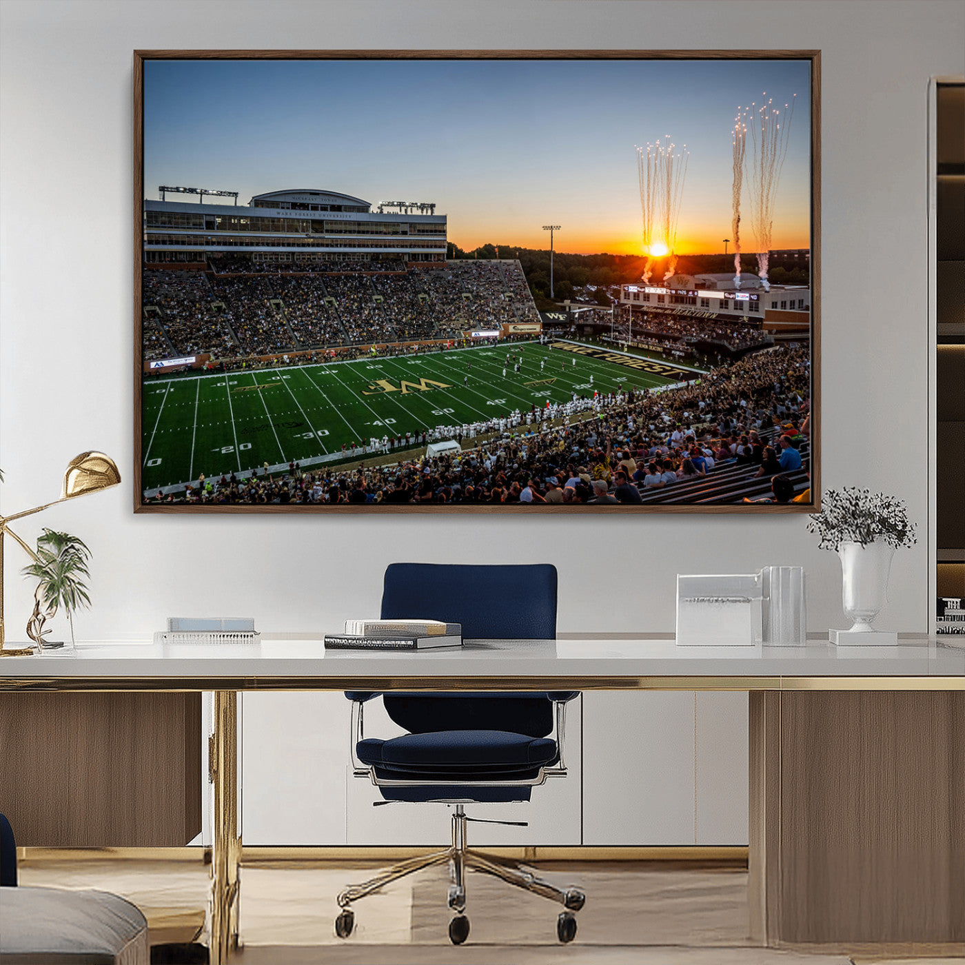 29253-MGV-CV-36X24-Demon Deacons Football Team Print Canvas- Winston-Salem Allegacy Federal Credit Union Stadium Wall