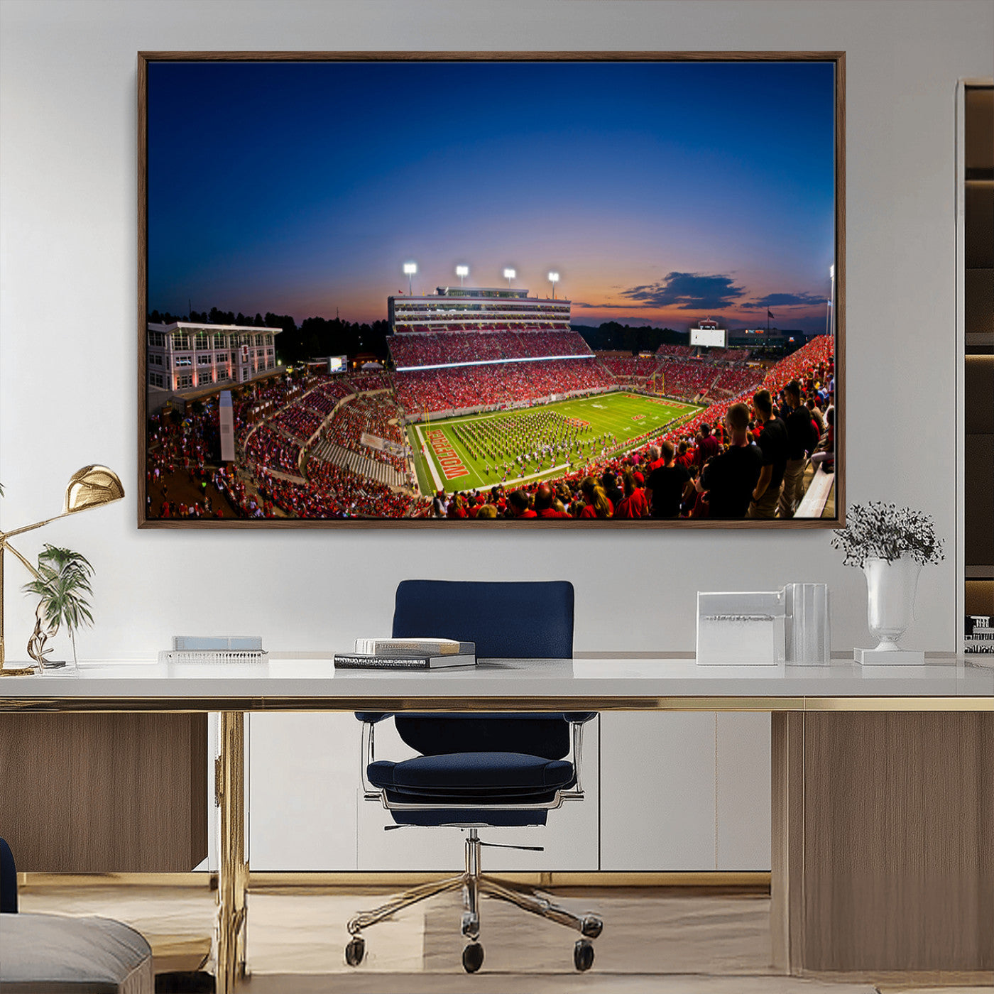 -Wolfpack Football Team Wall Art Print - Raleigh Carter-Finley Stadium Wall Art Canvas Print