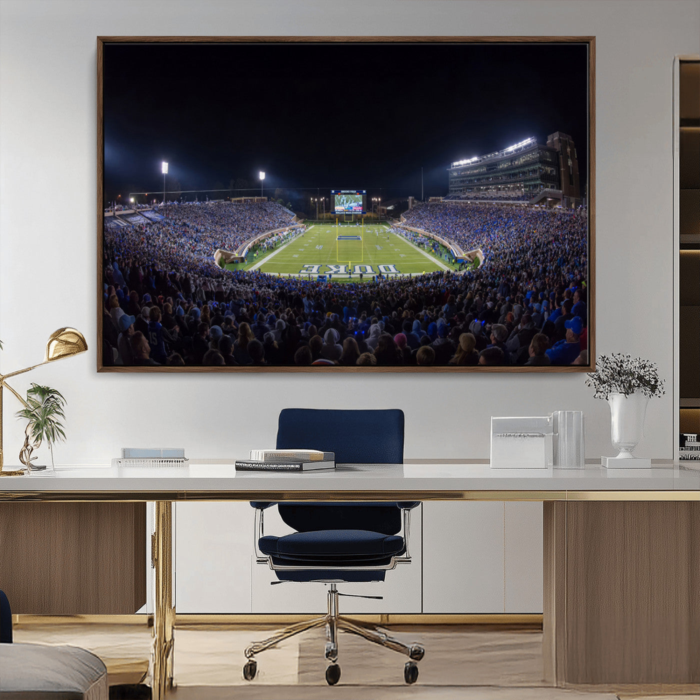 21070-MGV-CV-36X24-Duke University Blue Devils Football Team Print - Durham Wallace Wade Stadium Wall Art Canvas Print