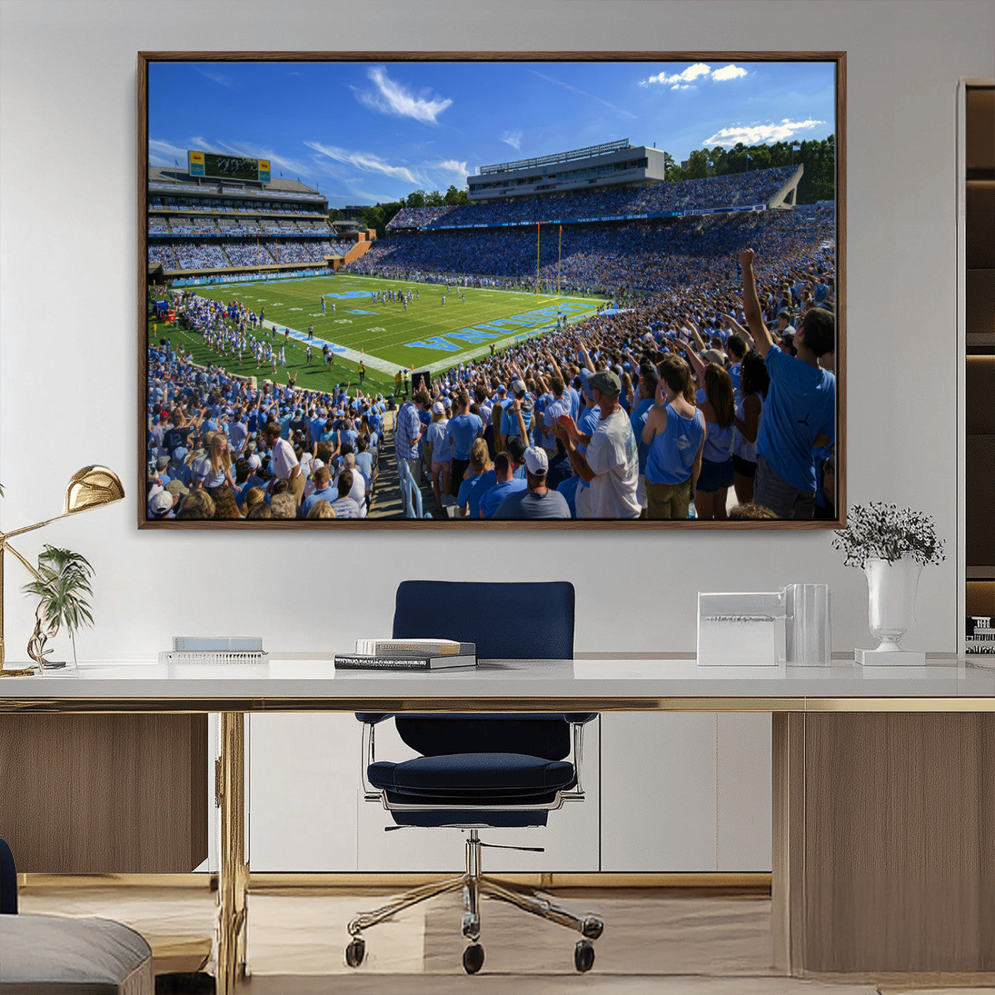 -University of North Carolina Tar Heels Team Canvas Print - Chapel Hill Kenan Memorial Stadium Wall