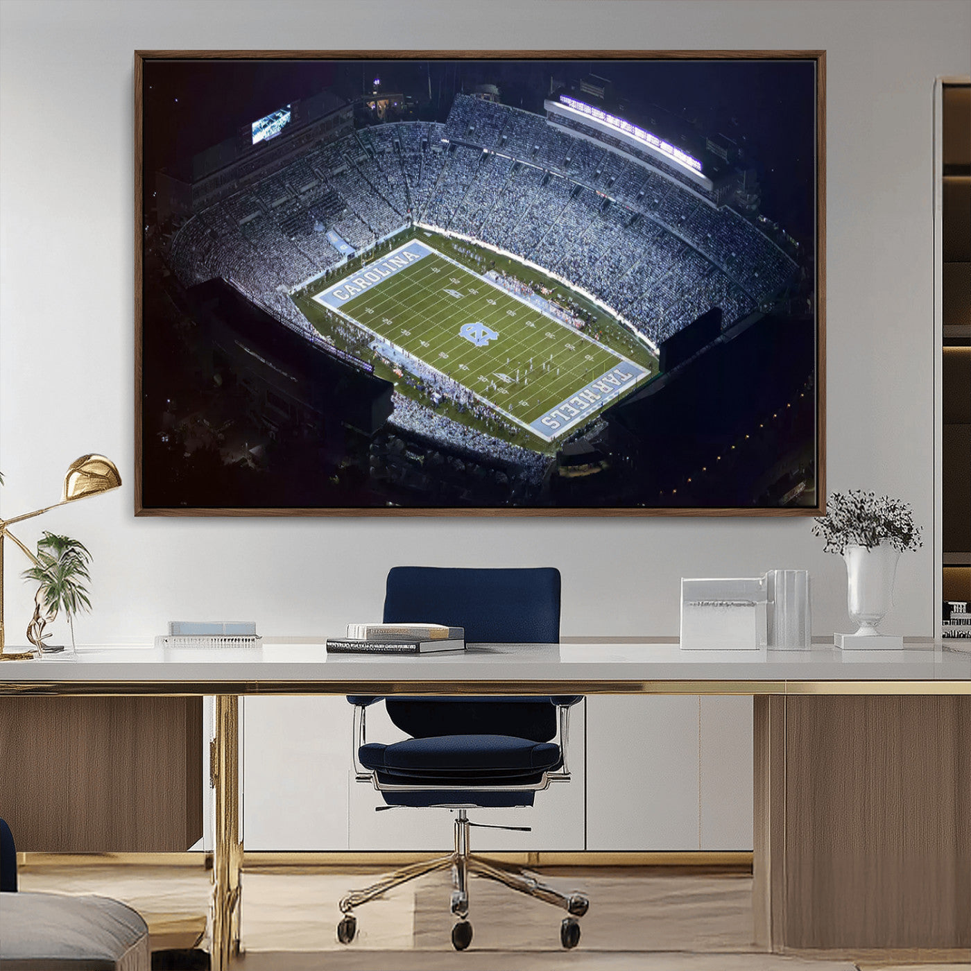 88375-MGV-CV-36X24-University of North Carolina Tar Heels Football Team Print - Chapel Hill Kenan Memorial Stadium