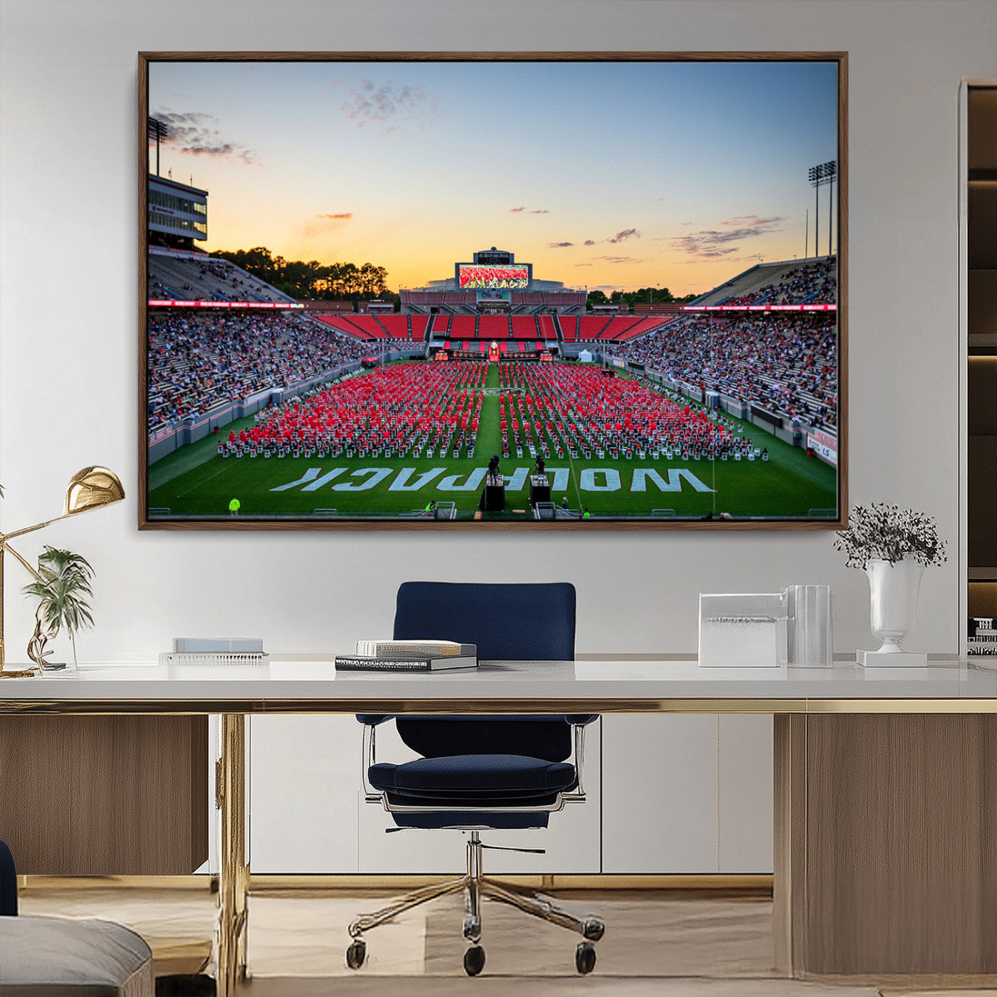 -NC State Wolfpack Football Team Print Wall Art - Raleigh Carter-Finley Stadium Wall Art Canvas Print