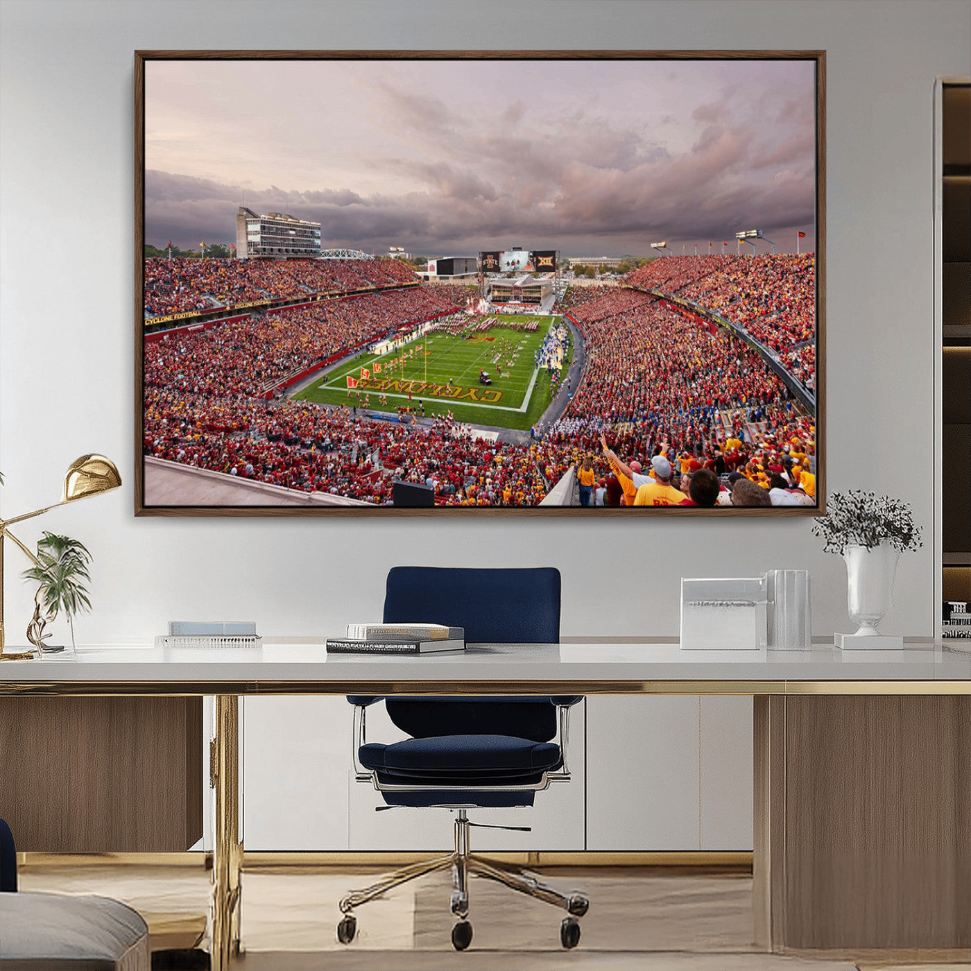 50373-MGV-CV-36X24-Iowa State University Cyclones Football Team Print - Ames Jack Trice Stadium Wall Art Canvas Print