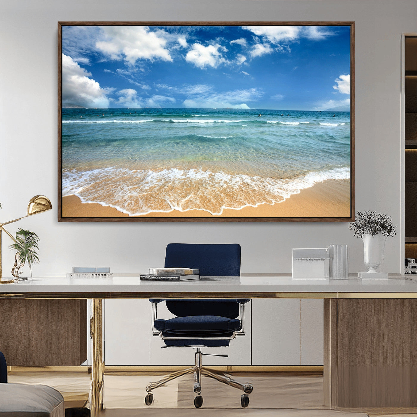 78859-MGV-FC-36X24_Walnut-Sea View From the Beach Canvas Print